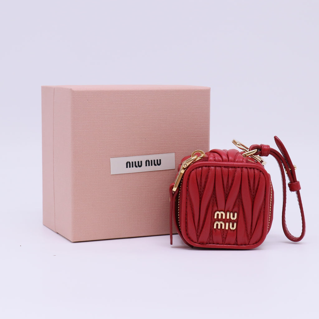 Miu Miu Matelassé Nappa Leather Micro Pouch Bag Charm W22295