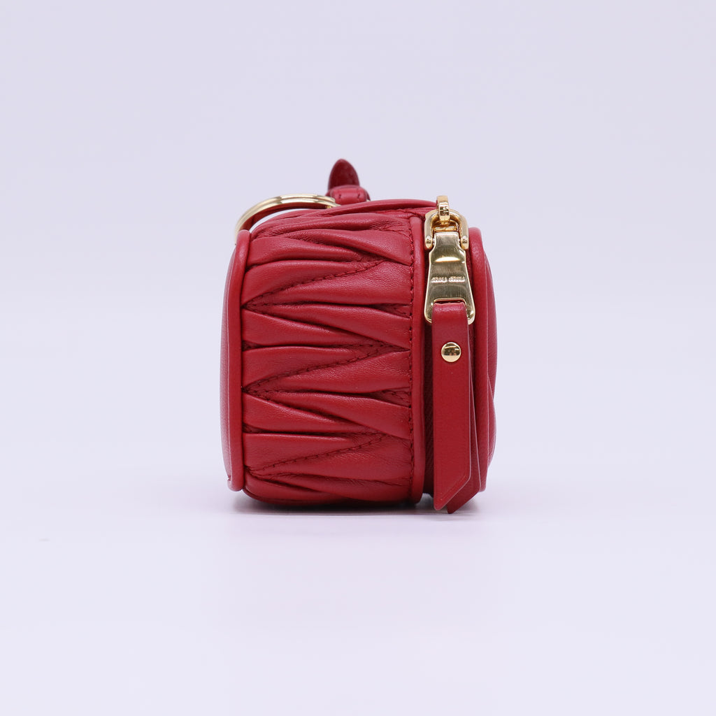 Miu Miu Matelassé Nappa Leather Micro Pouch Bag Charm W22295
