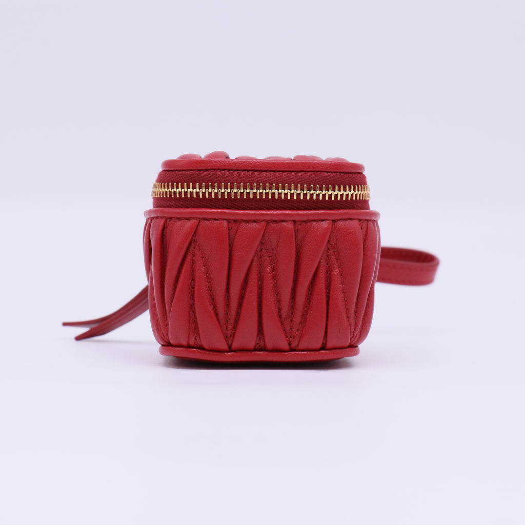 Miu Miu Matelassé Nappa Leather Micro Pouch Bag Charm W22295
