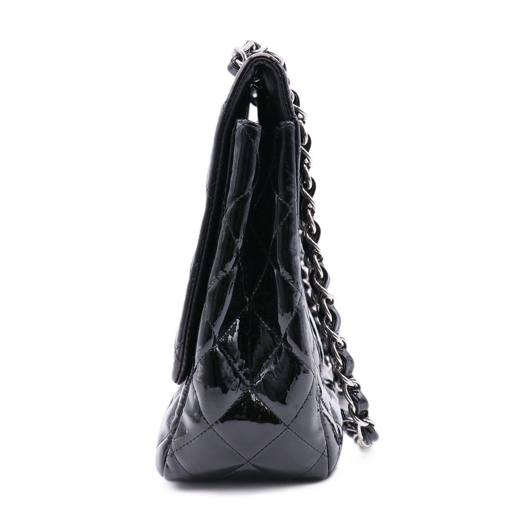 Classic Patent Maxi Double Flap Bag