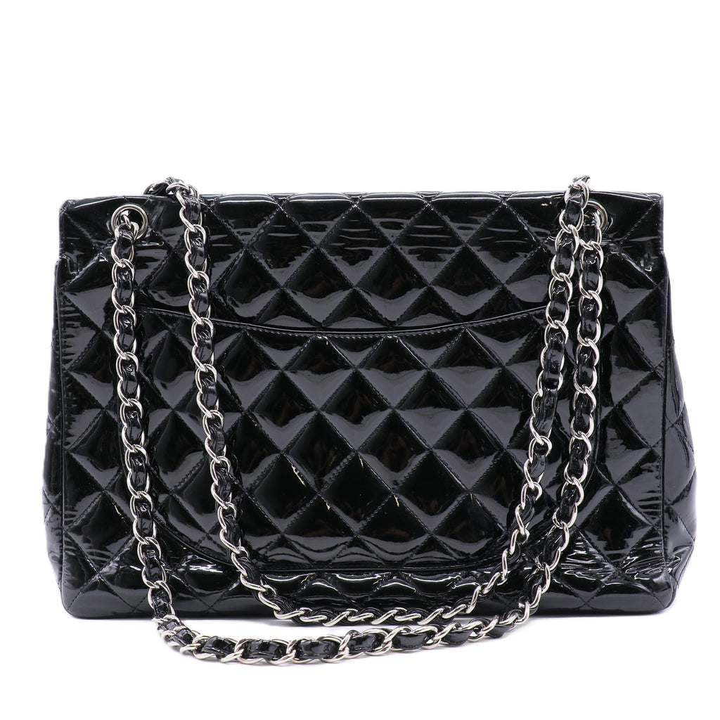 Classic Patent Maxi Double Flap Bag