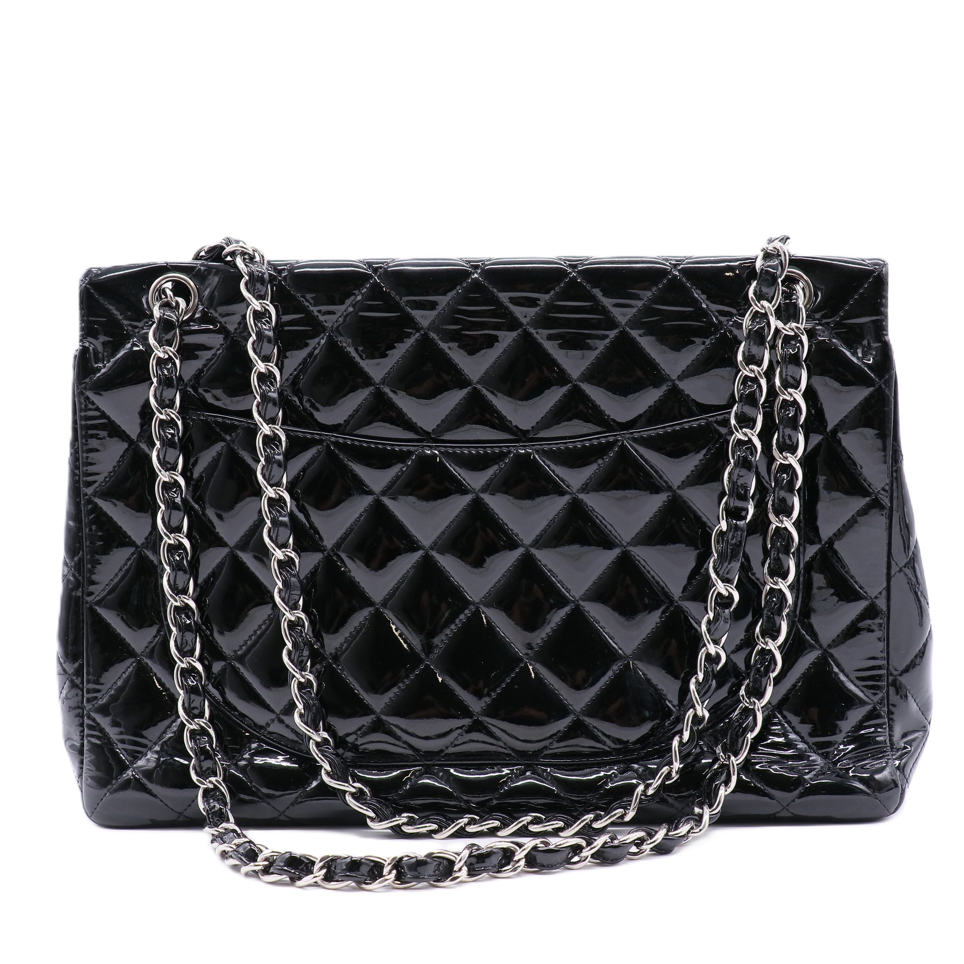 Classic Patent Maxi Double Flap Bag