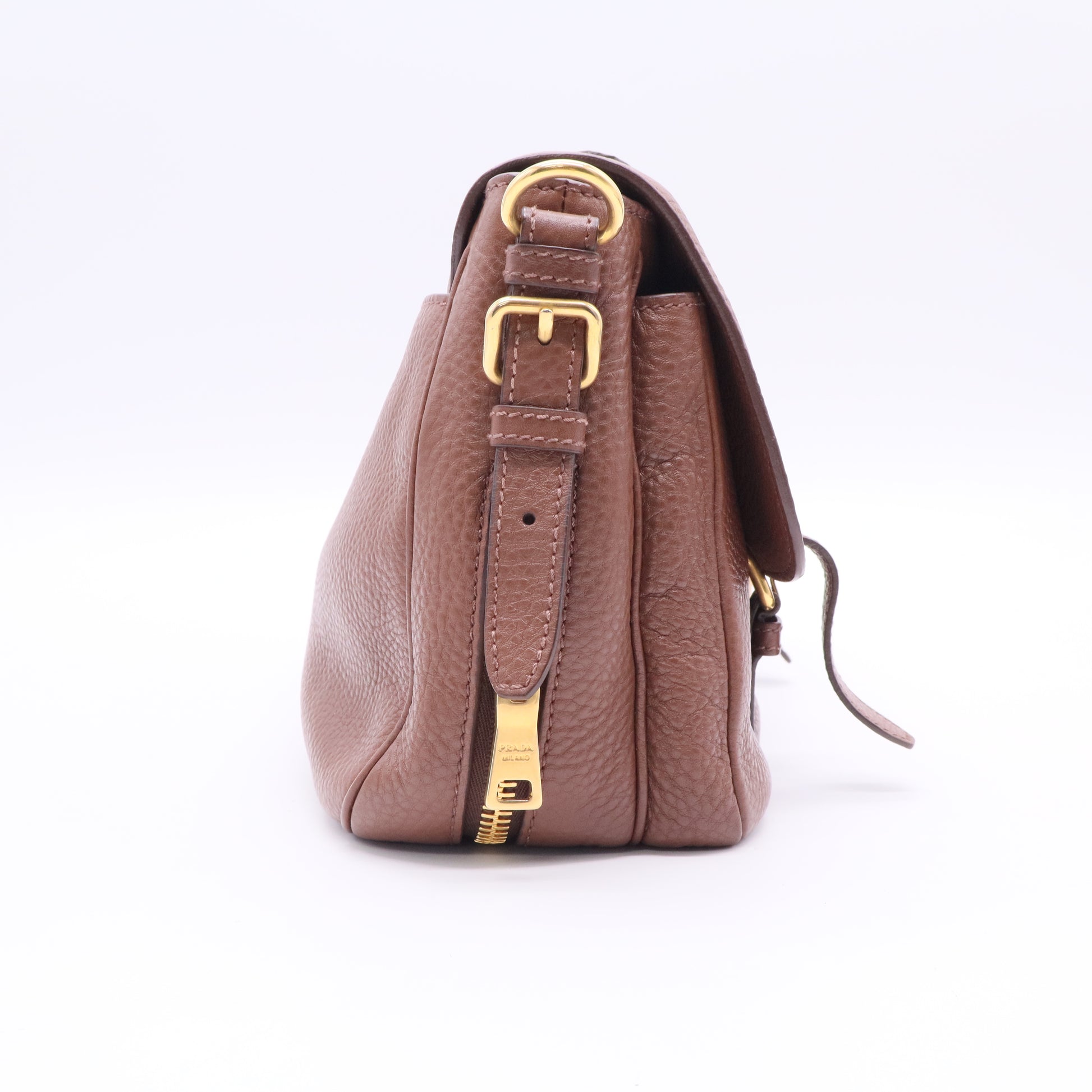 Prada Push Lock Flap Messenger Bag Vitello Daino Small Twins LDJ2492