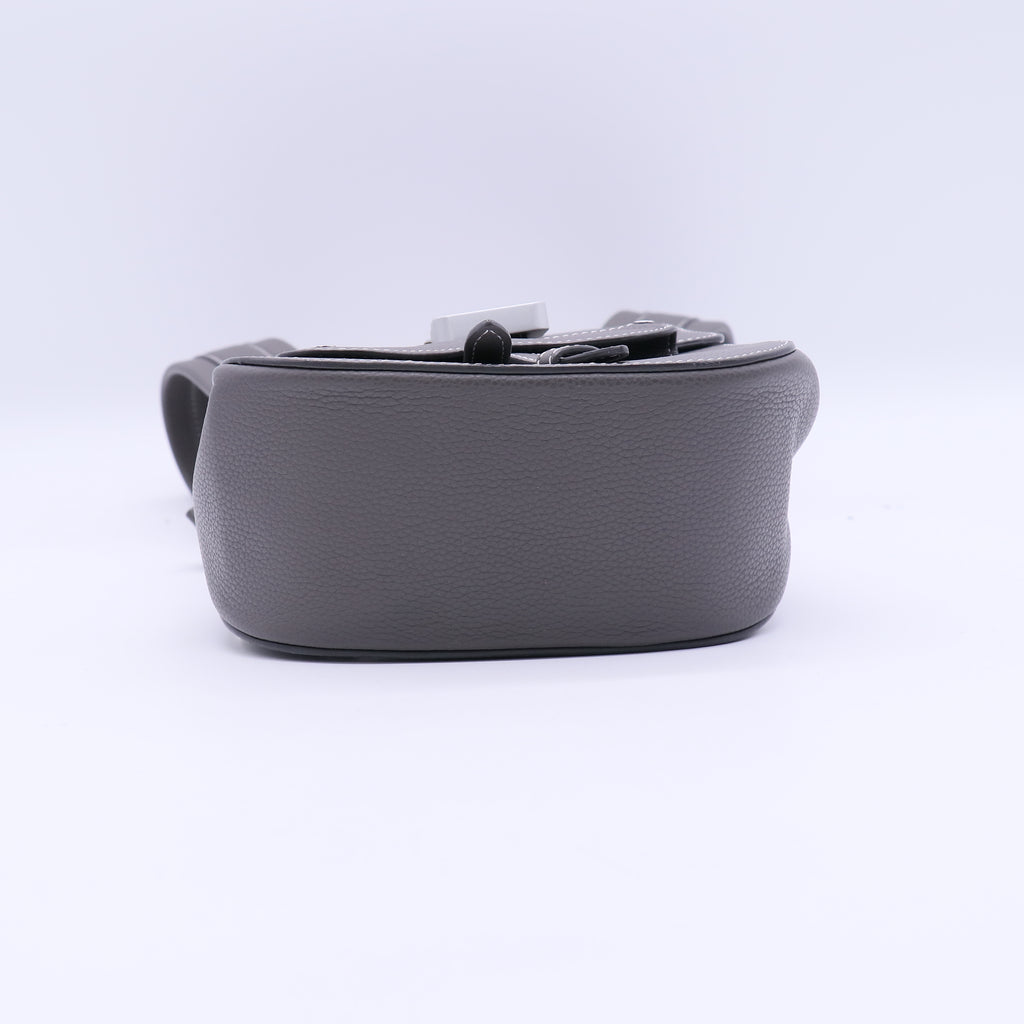 Christian Dior Grained Calfskin Mini Saddle Backpack Grey Twins LDJ3863