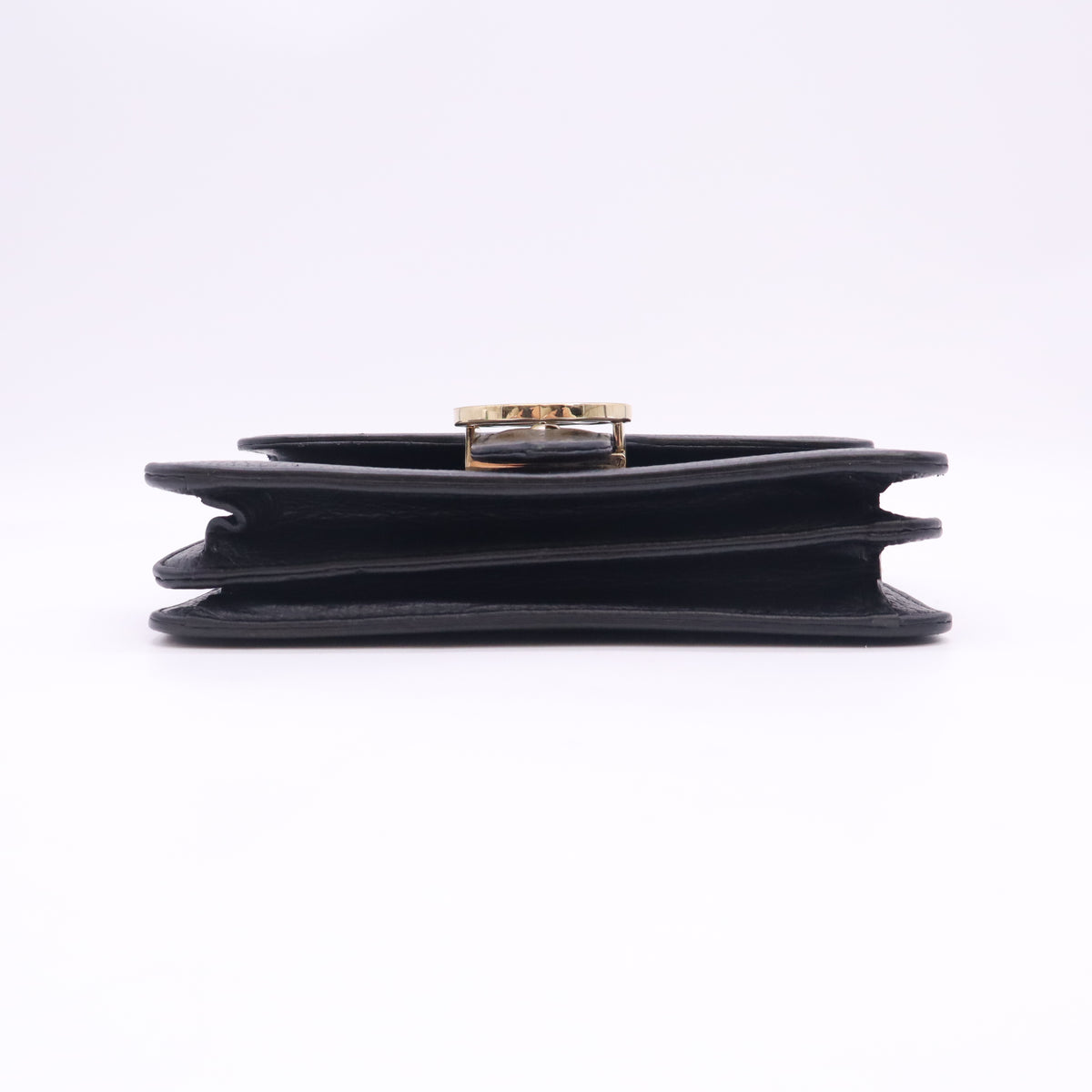 Dollar Calfskin Small Interlocking G Shoulder Bag Black B24186
