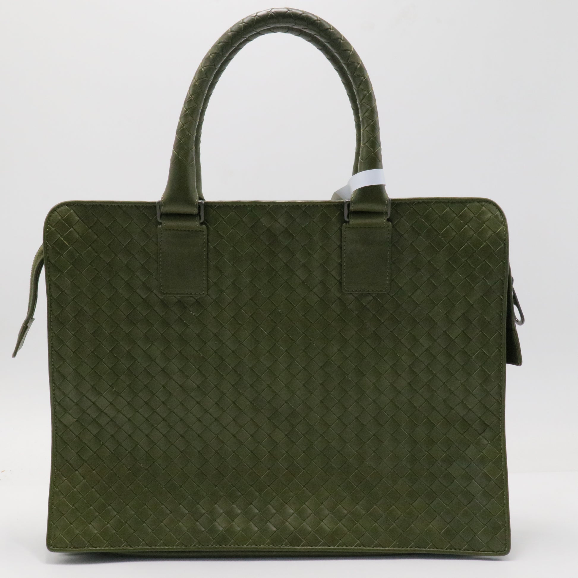Bottega Veneta Dark Grey Intrecciato Leather Laptop Briefcase