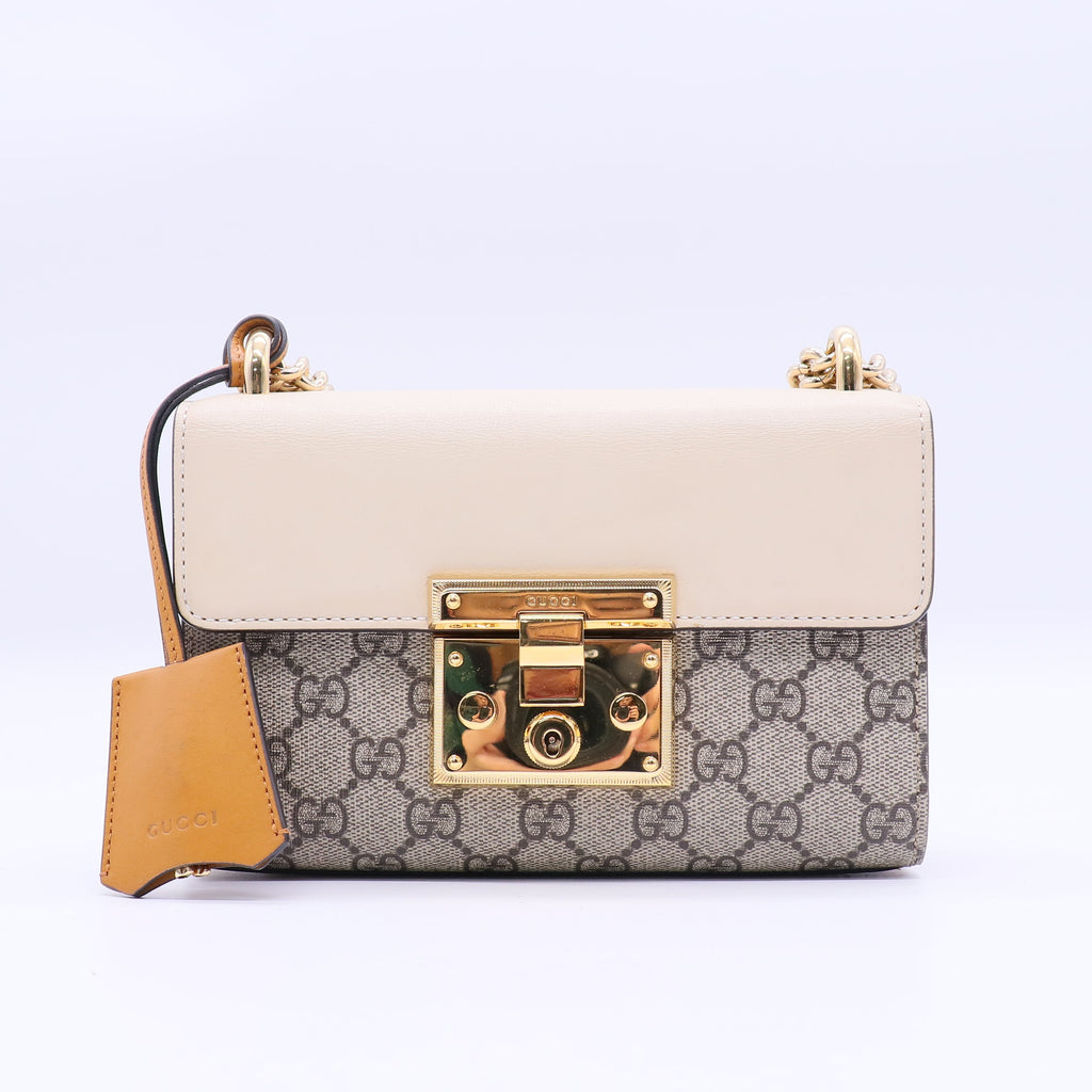 Padlock Shoulder Bag GG Coated Canvas and Leather Small twins B21419