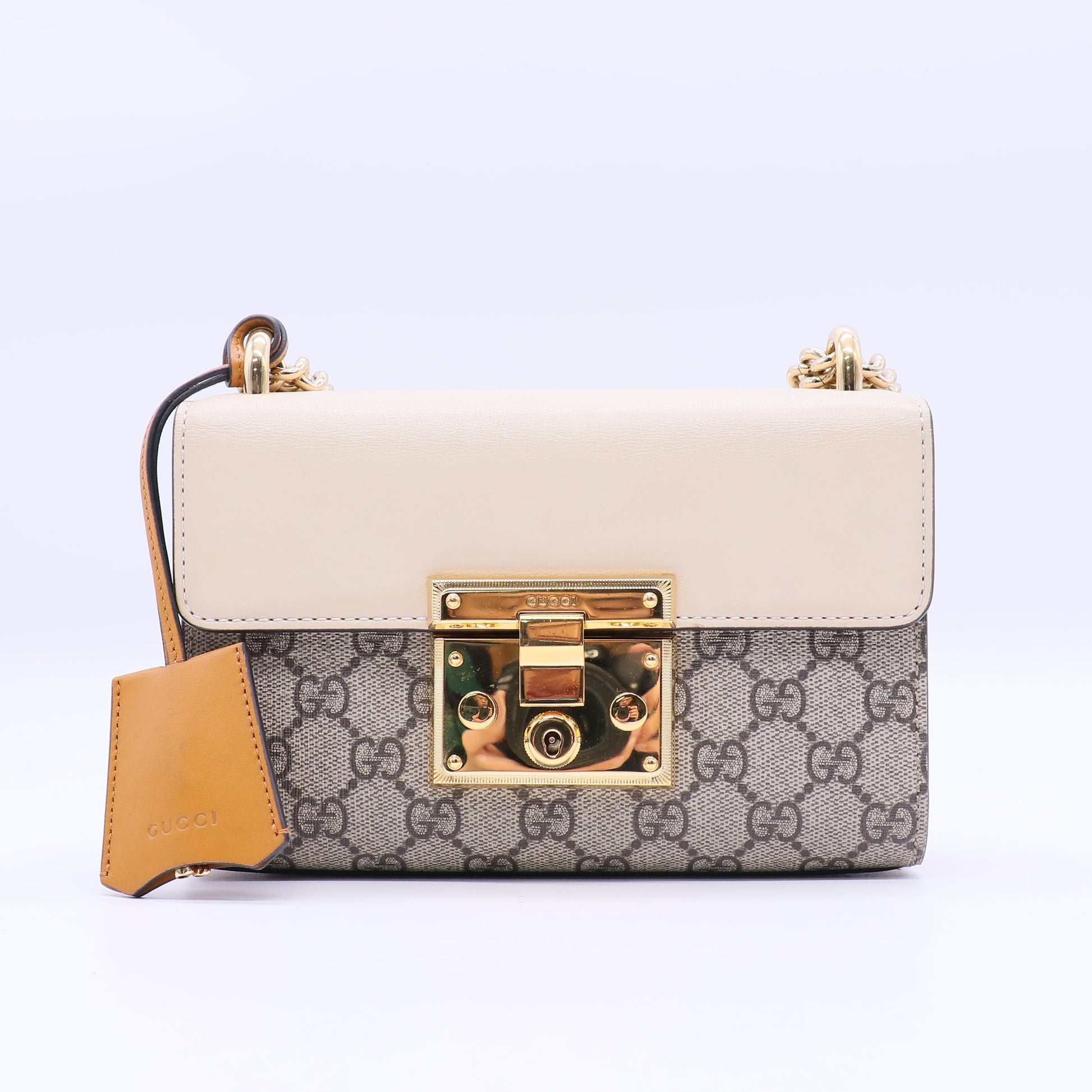Padlock Shoulder Bag GG Coated Canvas and Leather Small twins B21419