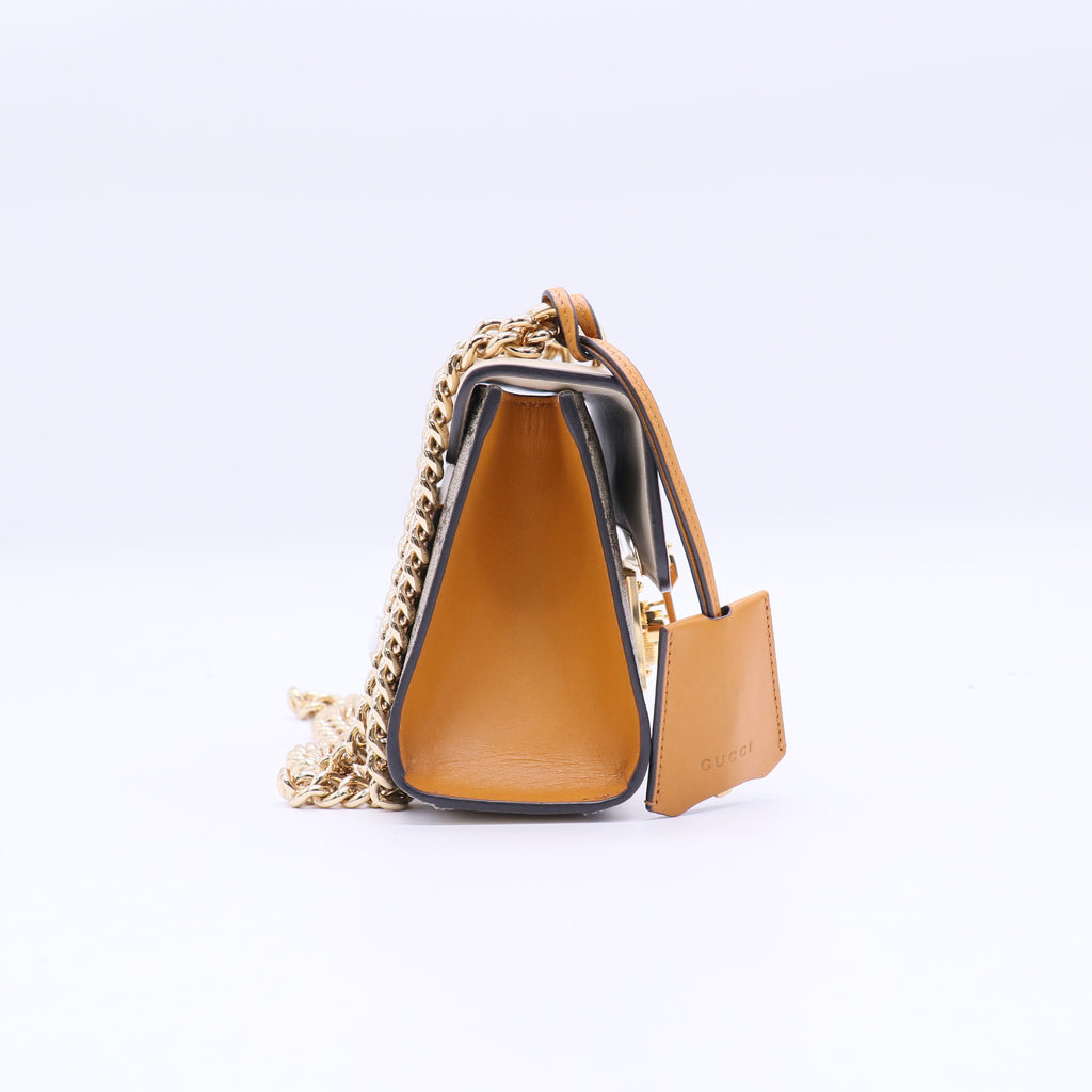 Padlock Shoulder Bag GG Coated Canvas and Leather Small twins B21419