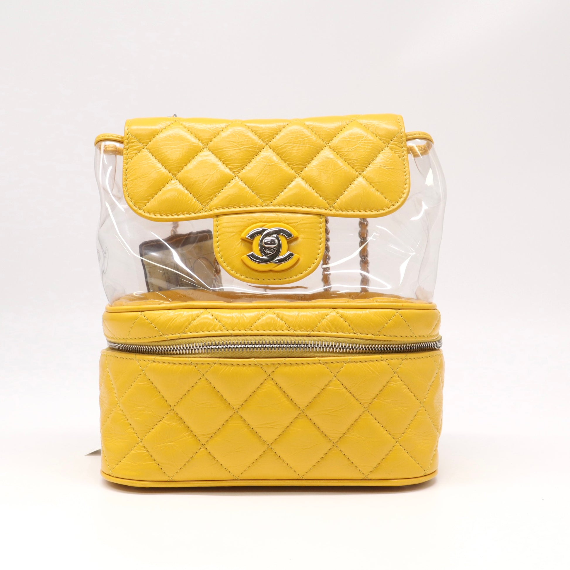 Chanel Quilted Leather Transparent Combo Backpack LDZ094