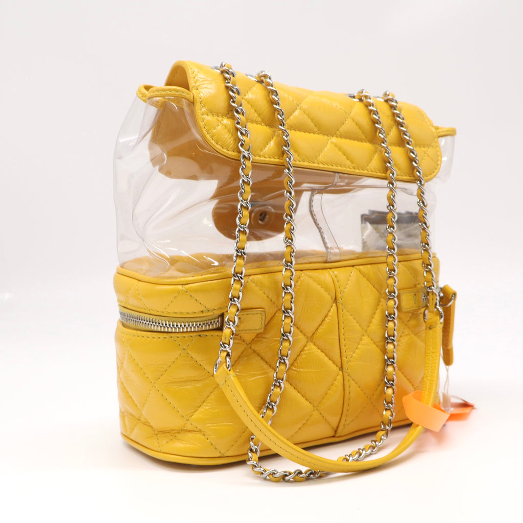 Chanel Quilted Leather Transparent Combo Backpack LDZ094