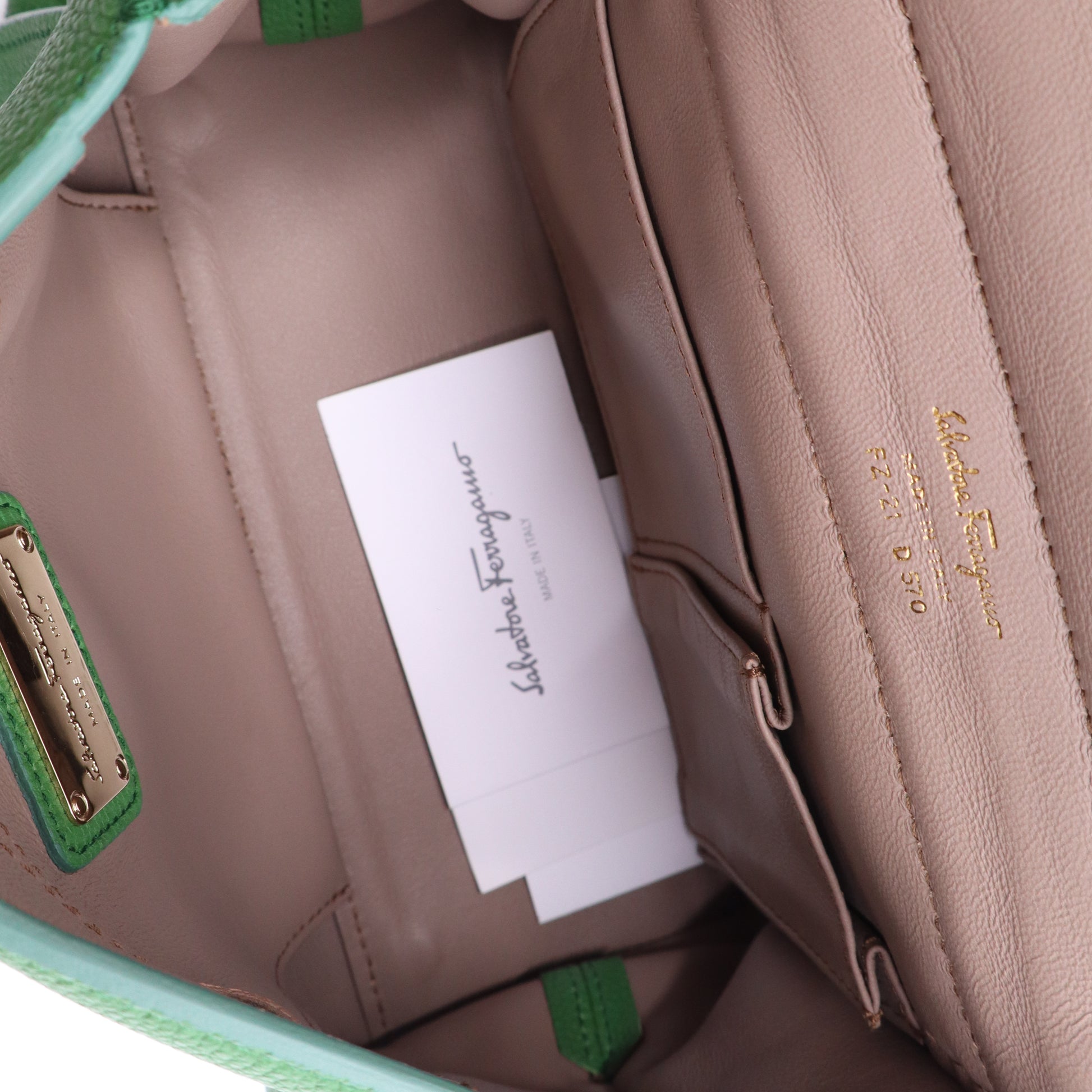 DarkGreen Pebbled Leather Satchel Bag Twins B21725