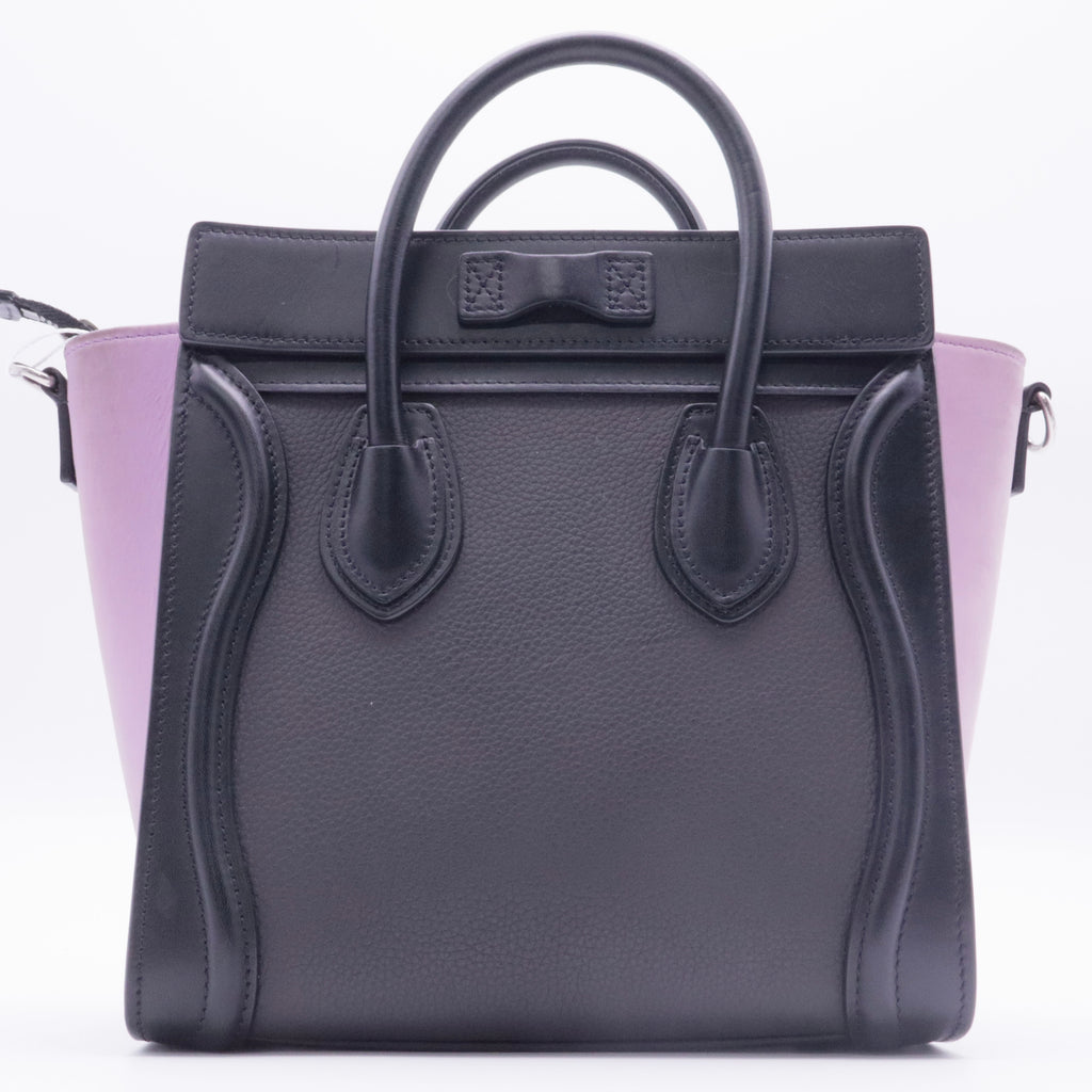 Smooth Drummed Calfskin Tri-color Nano Luggage twins