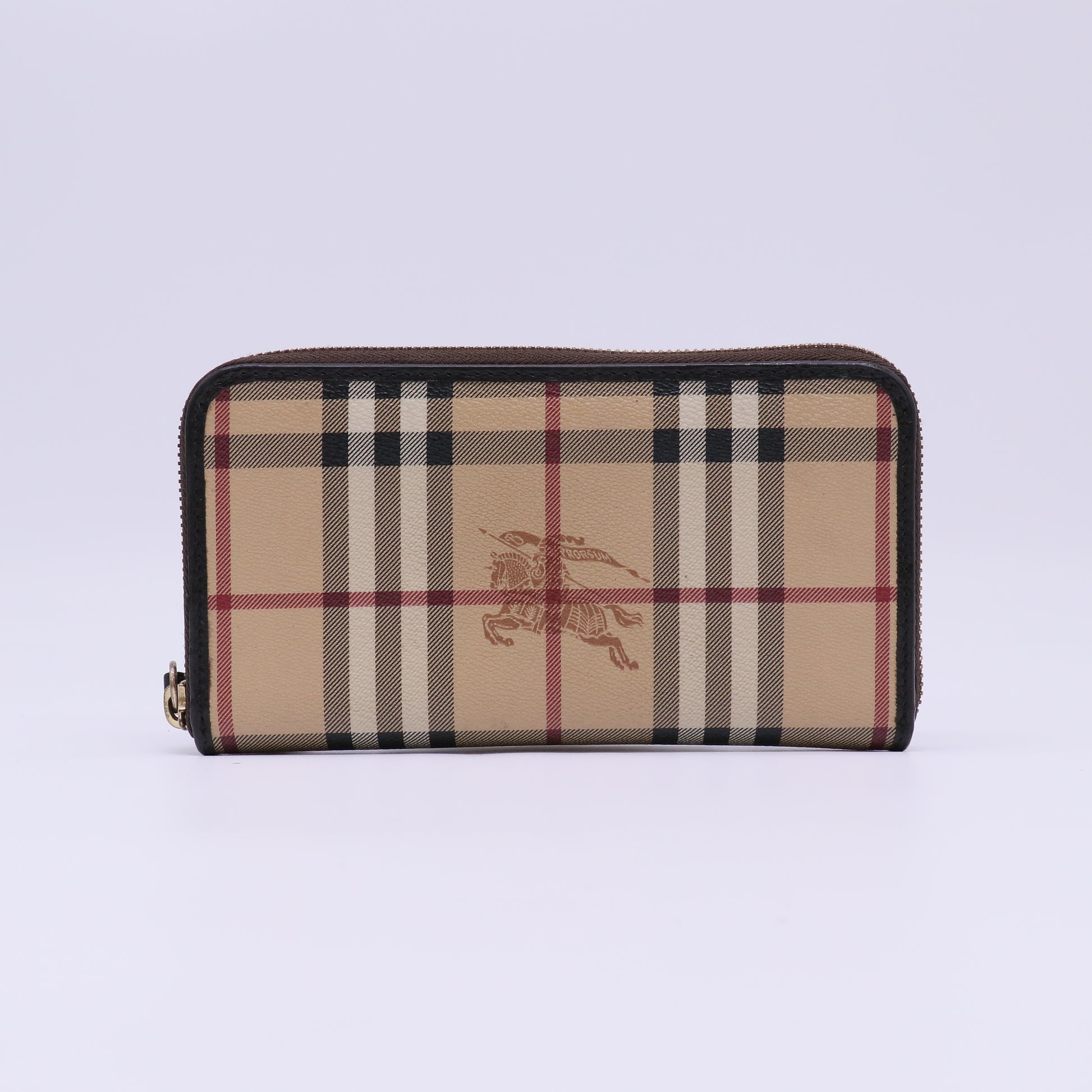 Burberry Haymarket Check Ziggy Zip Around Wallet W22218