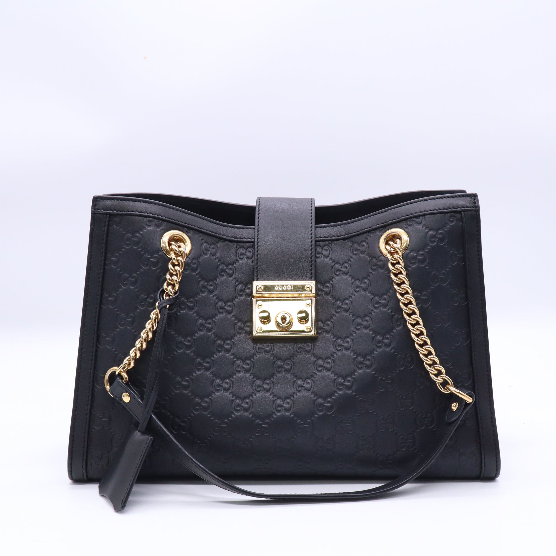 Padlock Chain Tote Guccissima Leather Medium Twins B21350