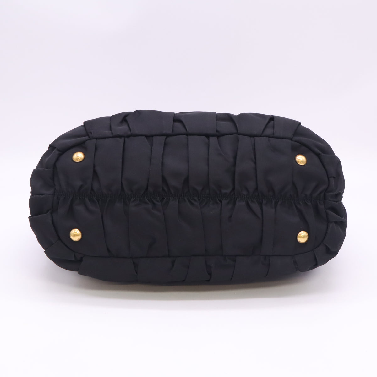 Prada Tessuto Gaufre Ruched Nylon Shopping Tote Bag B24368