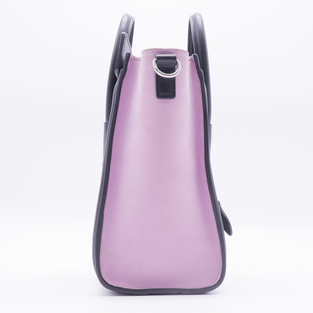 Smooth Drummed Calfskin Tri-color Nano Luggage twins