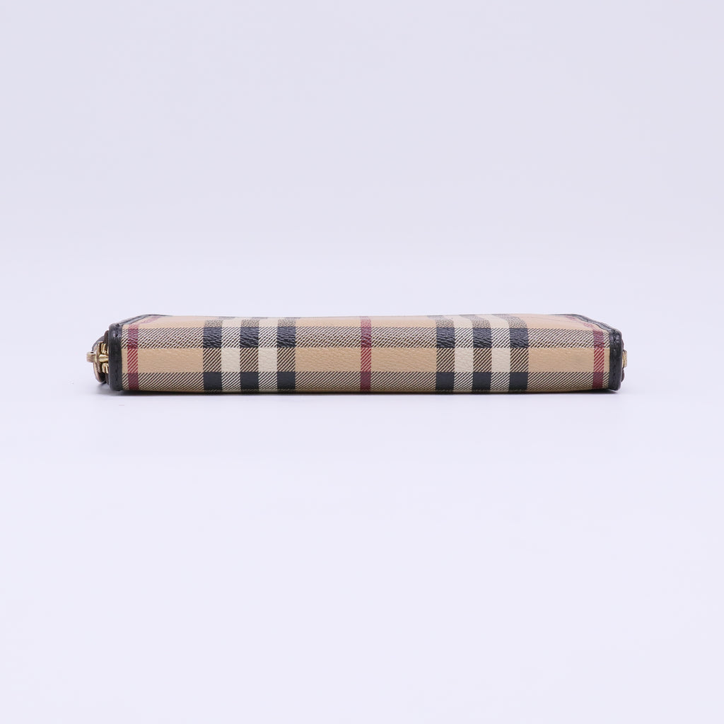 Burberry Haymarket Check Ziggy Zip Around Wallet W22218