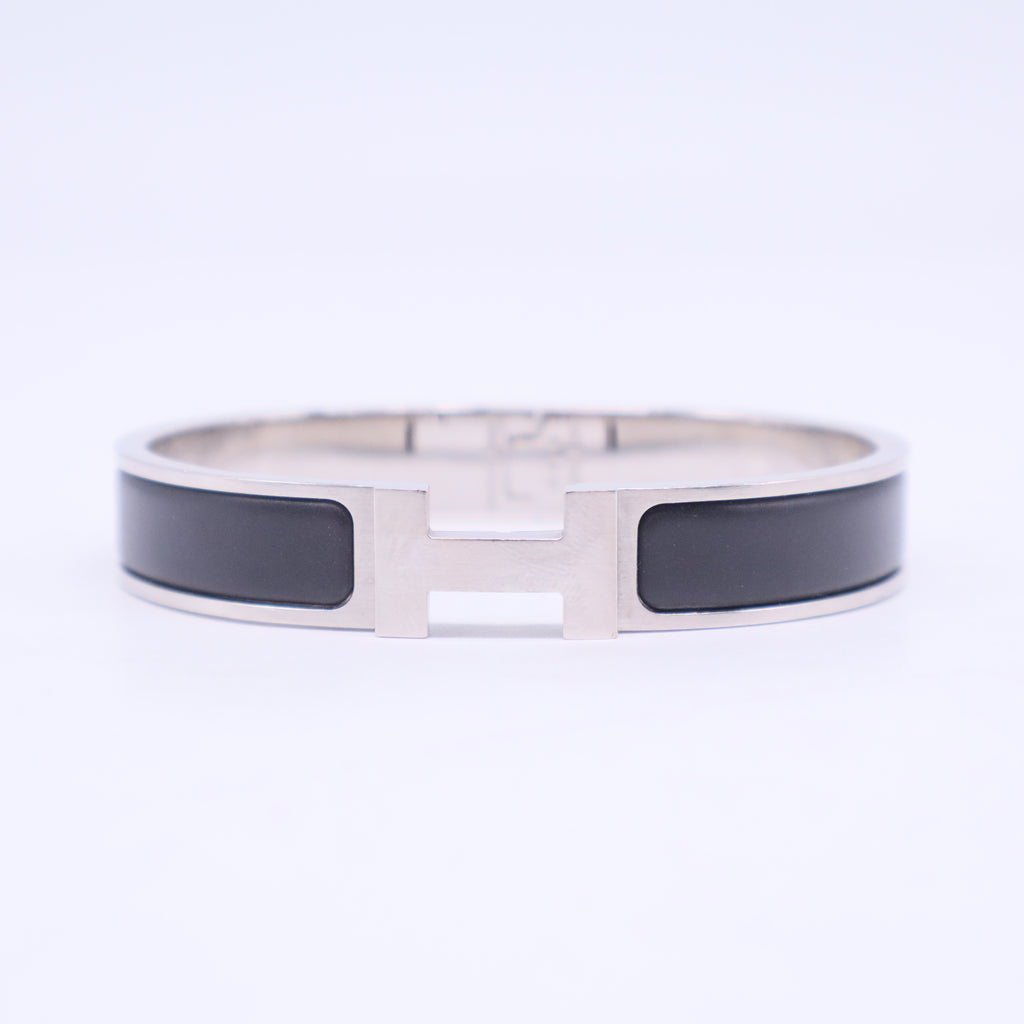 Black & Silver Thin Clic Clac Bracelet W20539