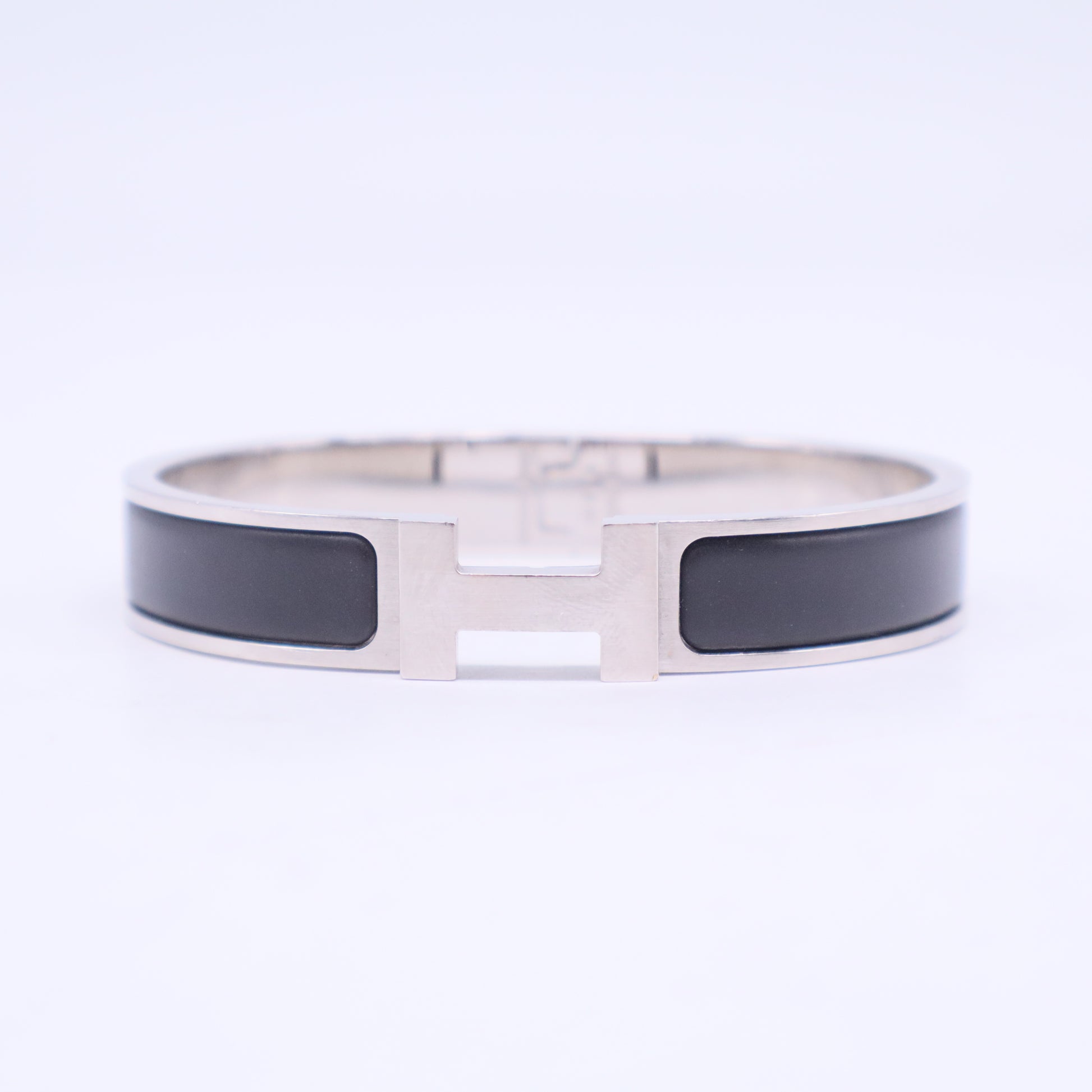 Black & Silver Thin Clic Clac Bracelet W20539