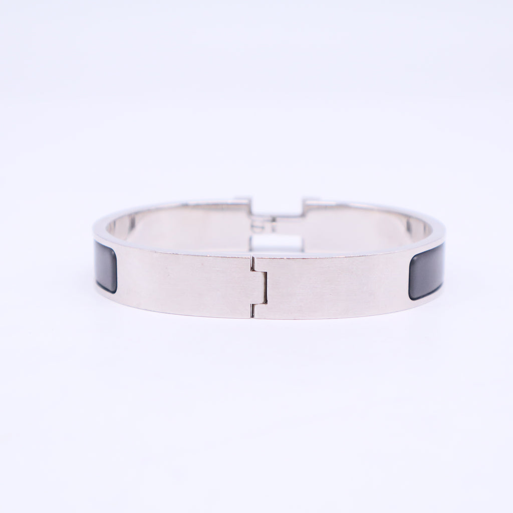 Black & Silver Thin Clic Clac Bracelet W20539
