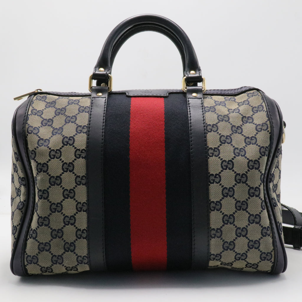 Vintage Web Boston Bag GG Canvas Medium