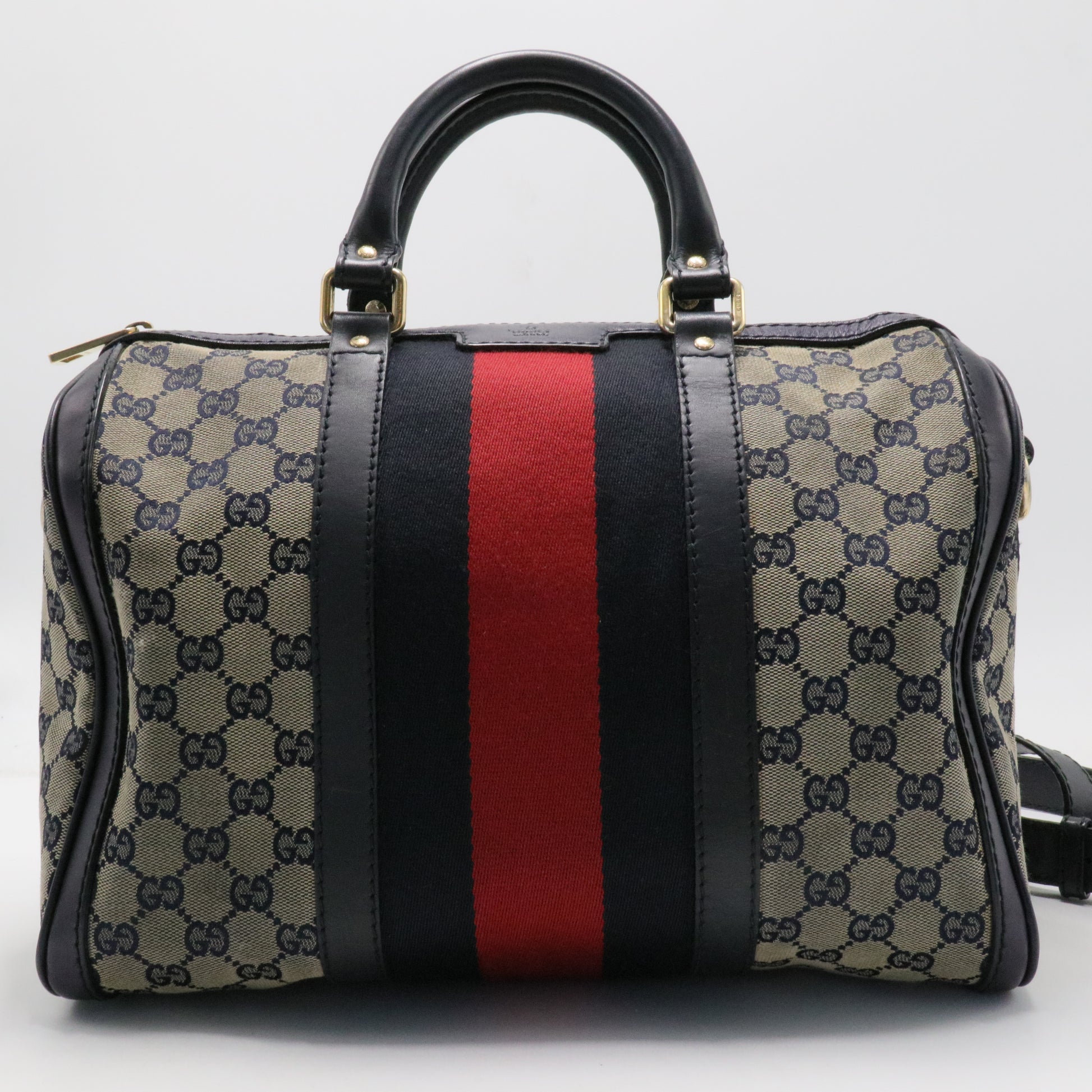 Vintage Web Boston Bag GG Canvas Medium