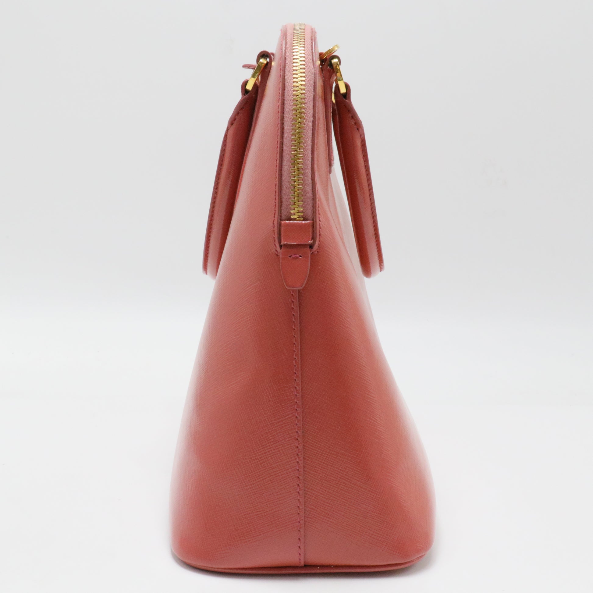 Zip Around Convertible Dome Satchel Vernice Saffiano Leather North South