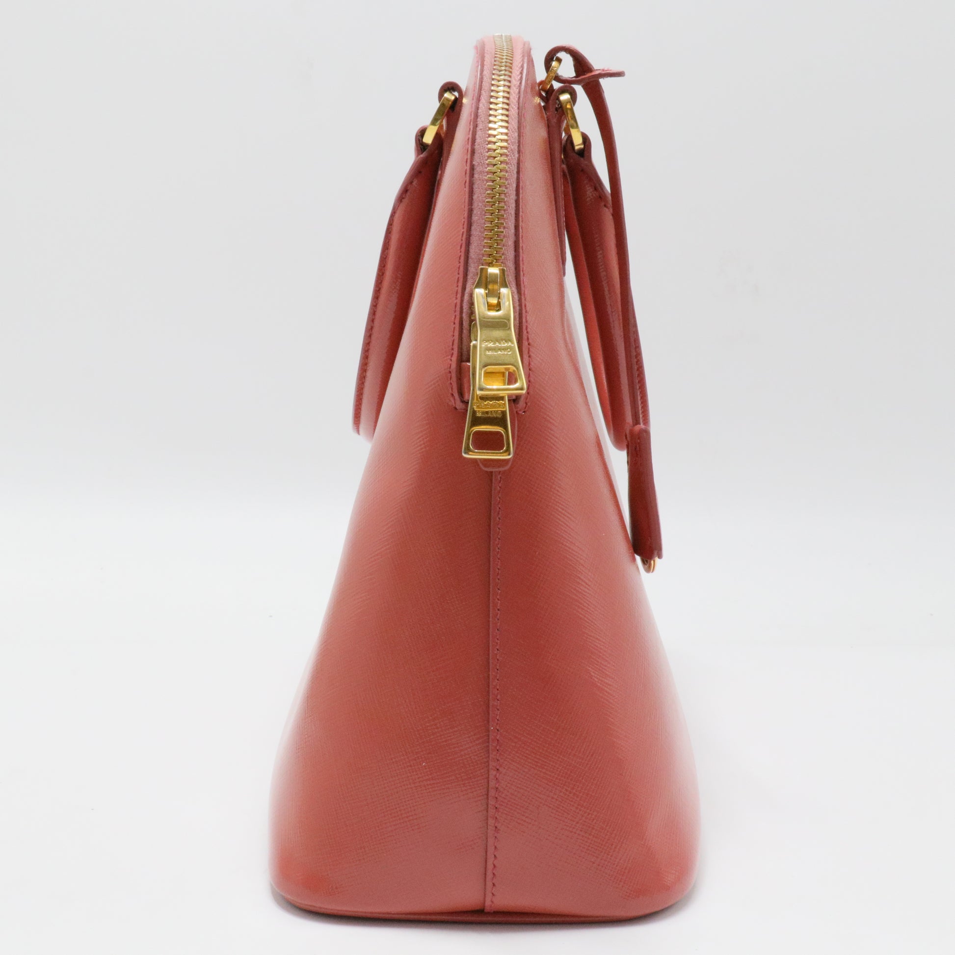 Zip Around Convertible Dome Satchel Vernice Saffiano Leather North South