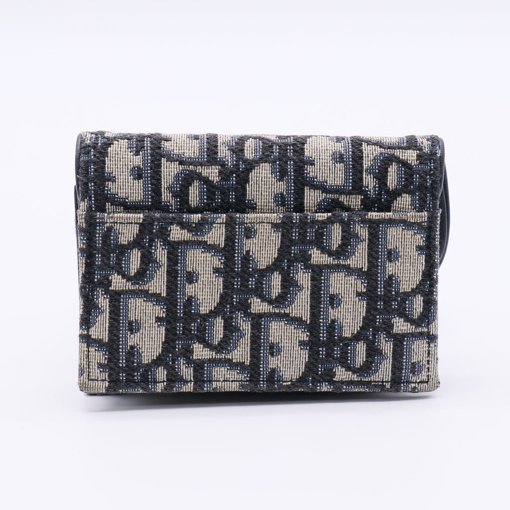 Saddle Flap Zipped Card Holder Oblique Canvas Compact Twins