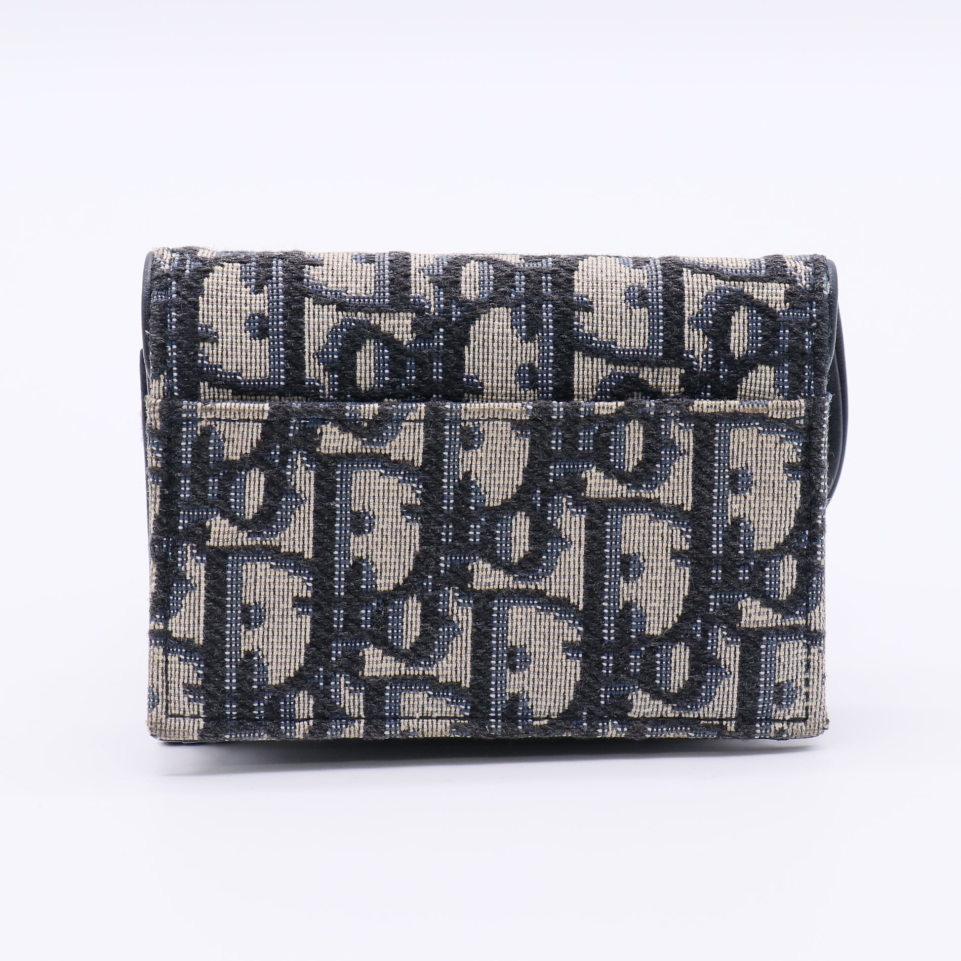 Saddle Flap Zipped Card Holder Oblique Canvas Compact Twins