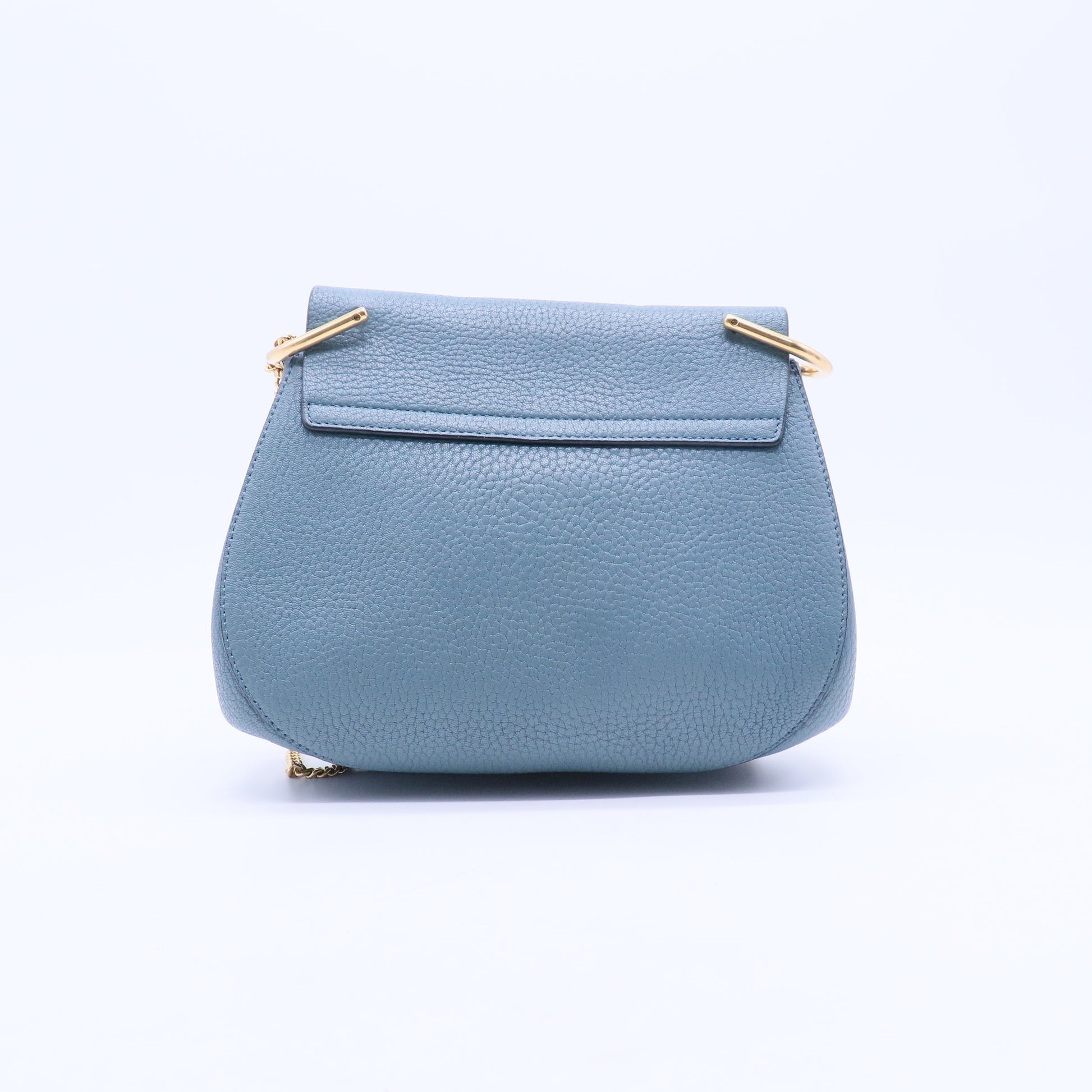 Light Blue Pebbled Leather Mini Drew Bag B21464