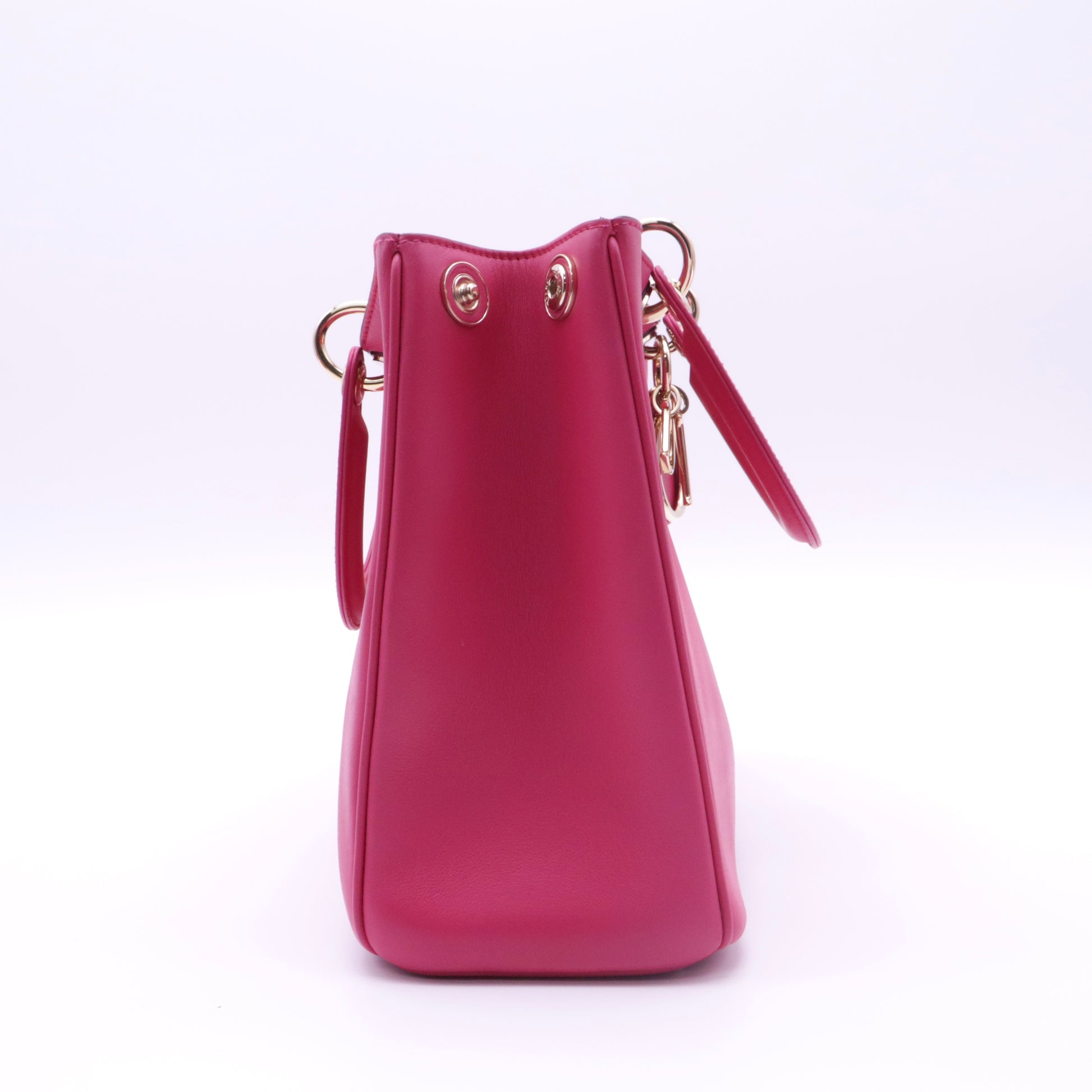 Smooth Calfskin Medium Diorissimo Tote Fuchsia twins