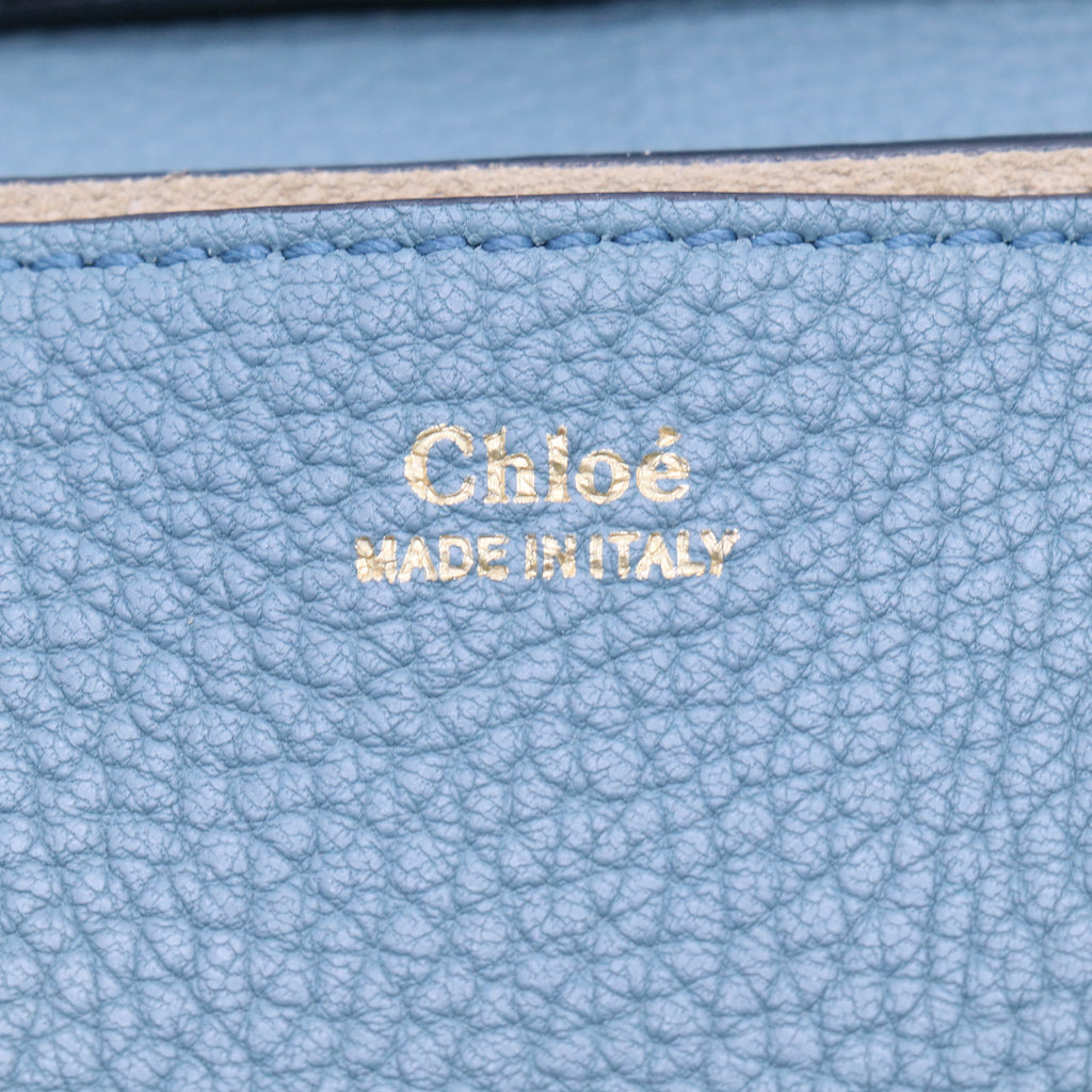 Light Blue Pebbled Leather Mini Drew Bag B21464