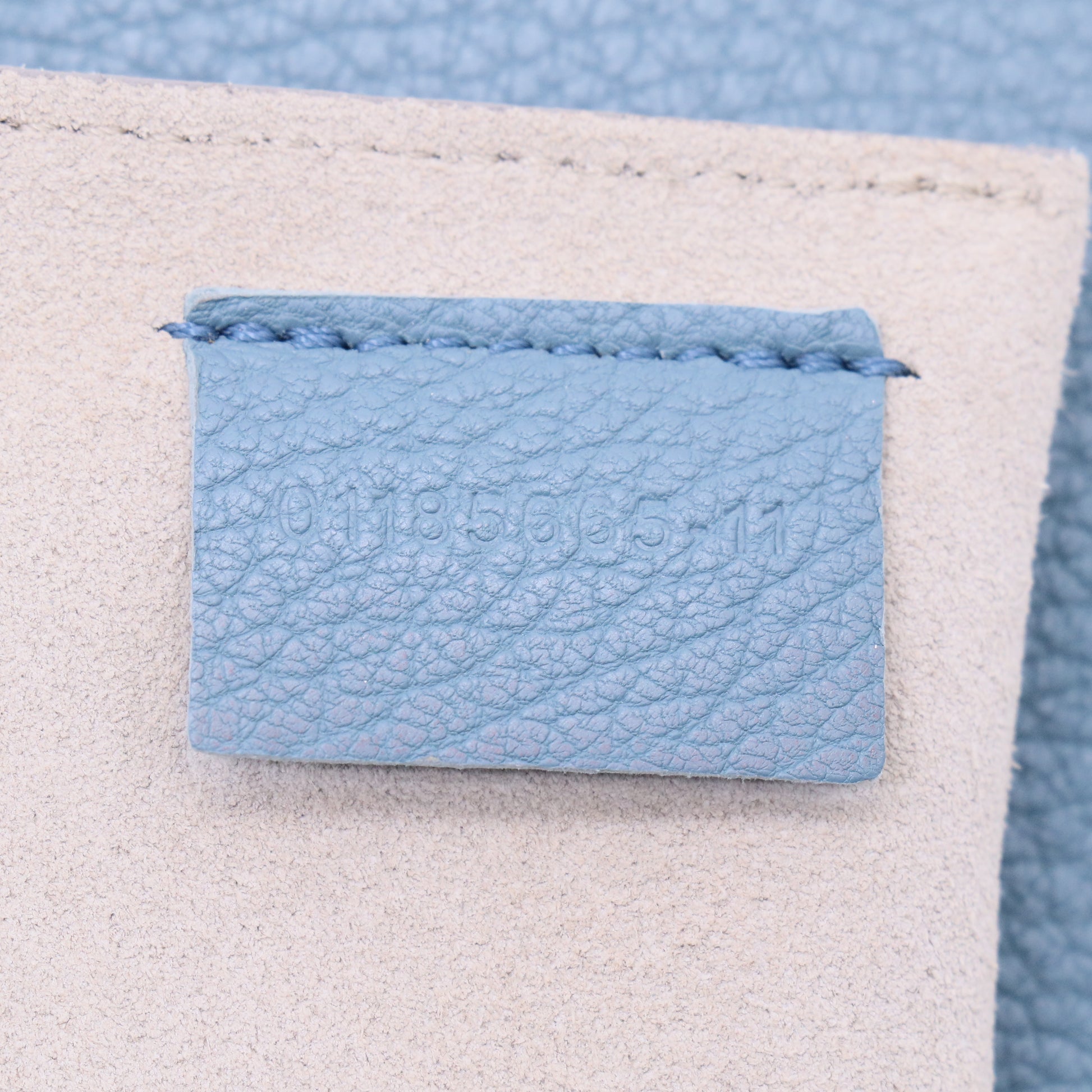 Light Blue Pebbled Leather Mini Drew Bag B21464