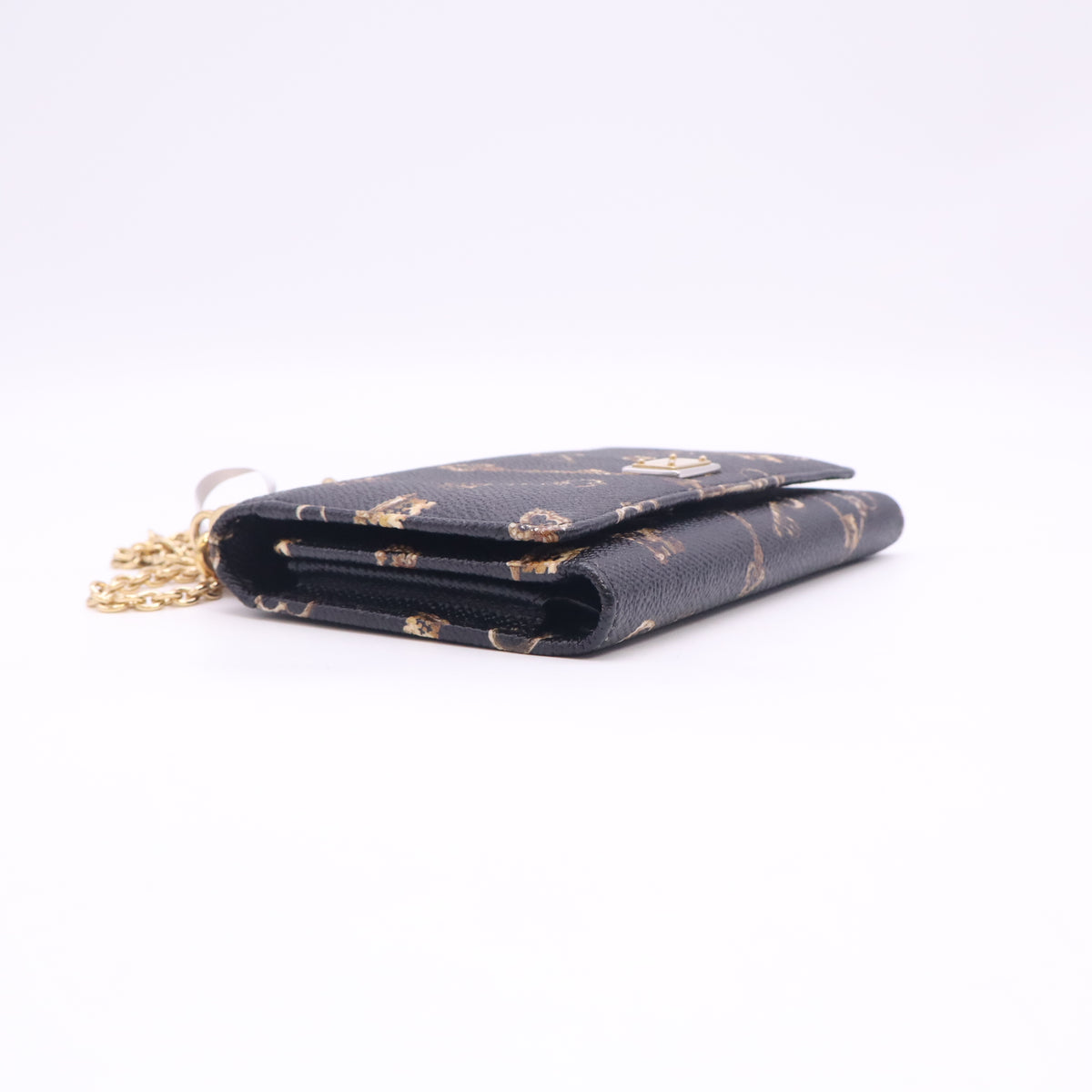 Dauphine Print Mini Miss Sicily Chain Phone Case Wallet Brown Black B24488
