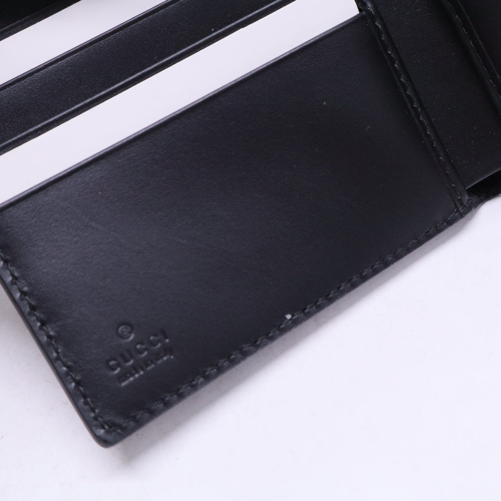 Black Guccissima Leather Interlocking G French Wallet W20505