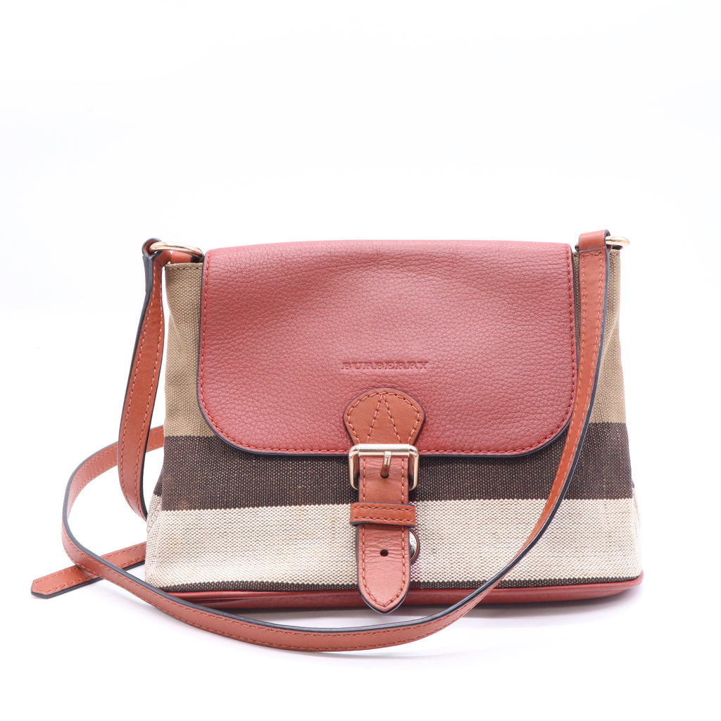 Gowan Crossbody Bag House Check Canvas with Leather Small Twins B21609
