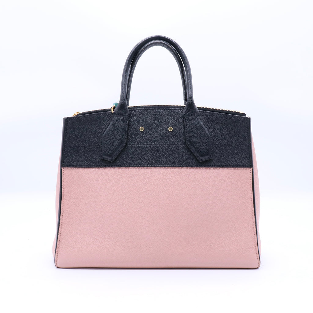 Louis Vuitton Pink/Black Pebbled Leather City Steamer MM Bag Twins LDJ3289