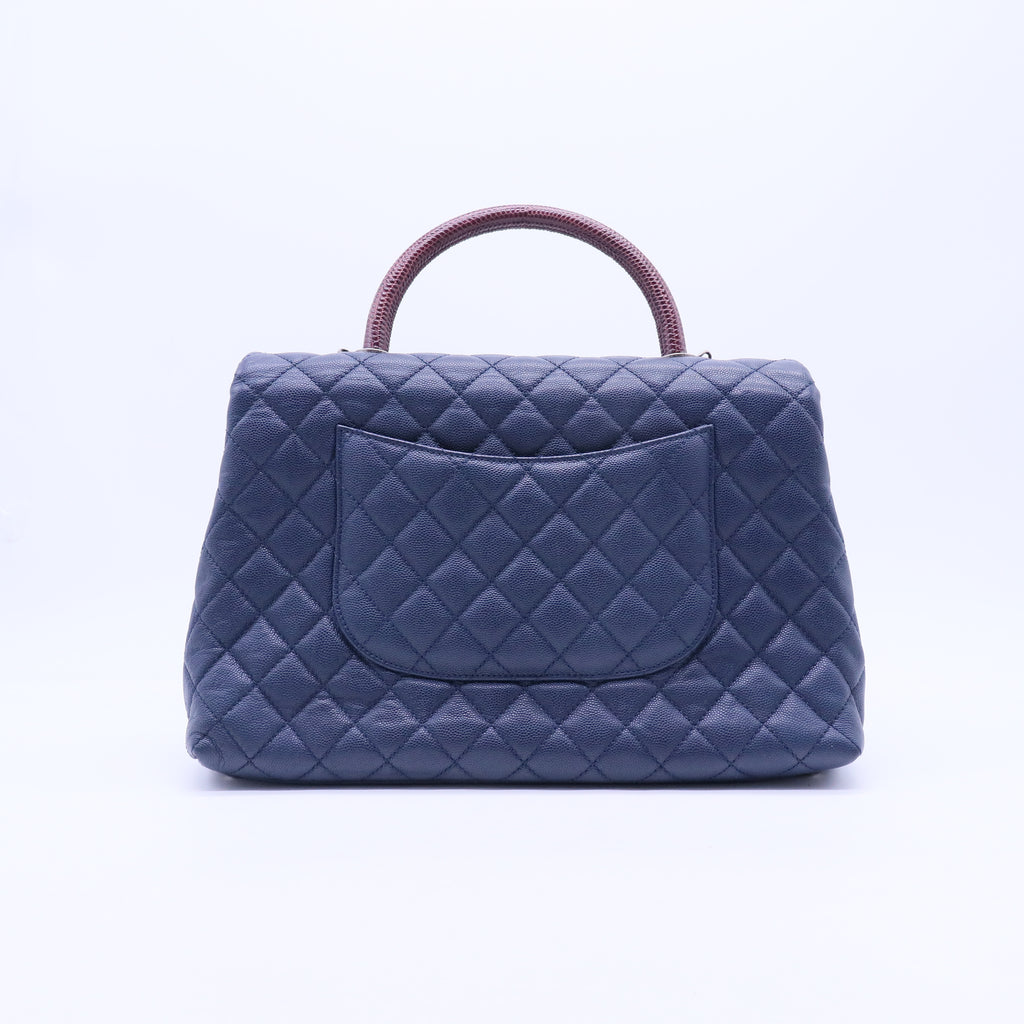 Coco Top Handle Bag Quilted Caviar Medium B21461