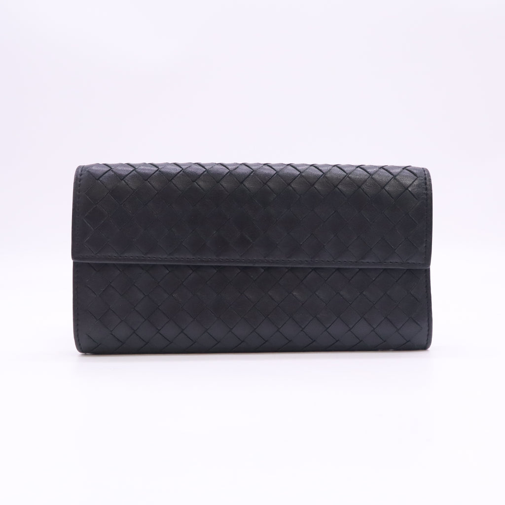 Bottega Veneta Intrecciato Long Flap Wallet W23347