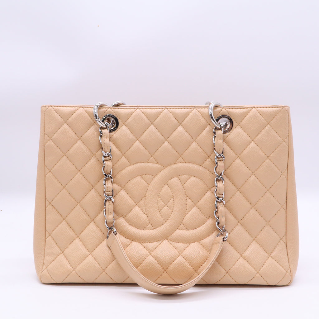 Grand Shopping Tote Quilted Caviar Twins B21631