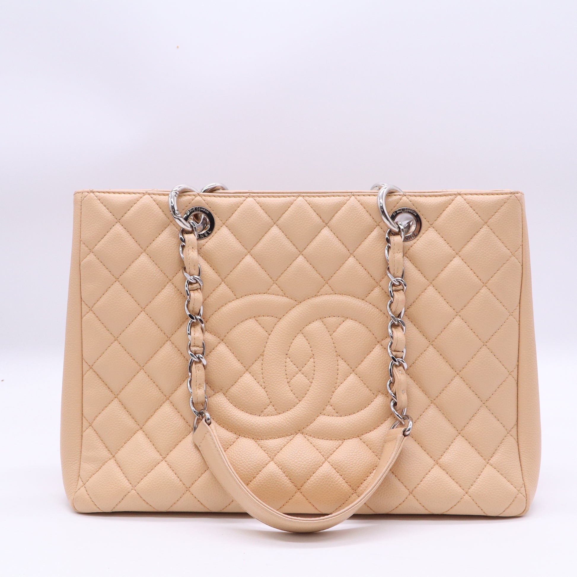 Grand Shopping Tote Quilted Caviar Twins B21631