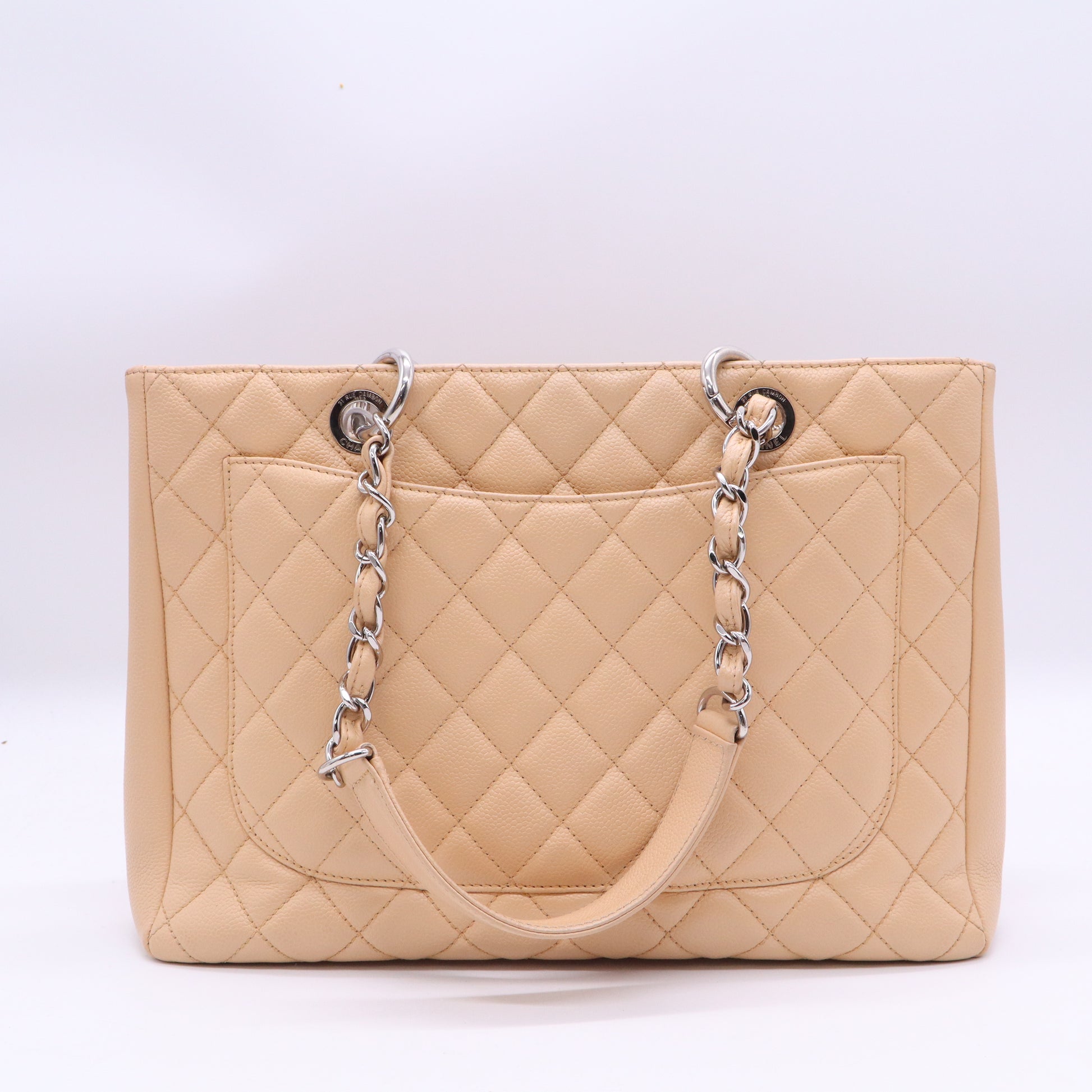 Grand Shopping Tote Quilted Caviar Twins B21631