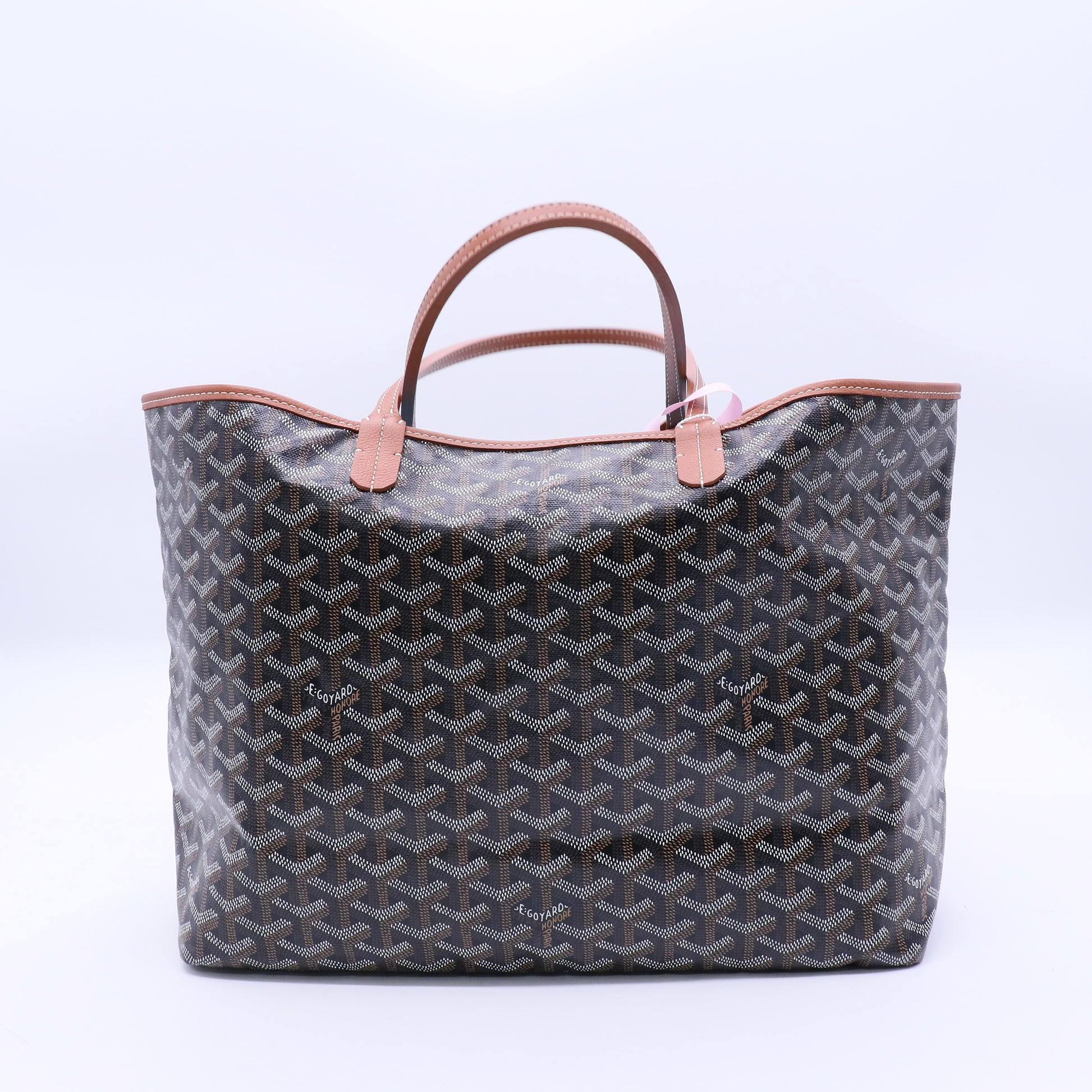 Goyard Black Chevron Print Coated Canvas St. Louis PM Tote Bag Twins LDJ3310