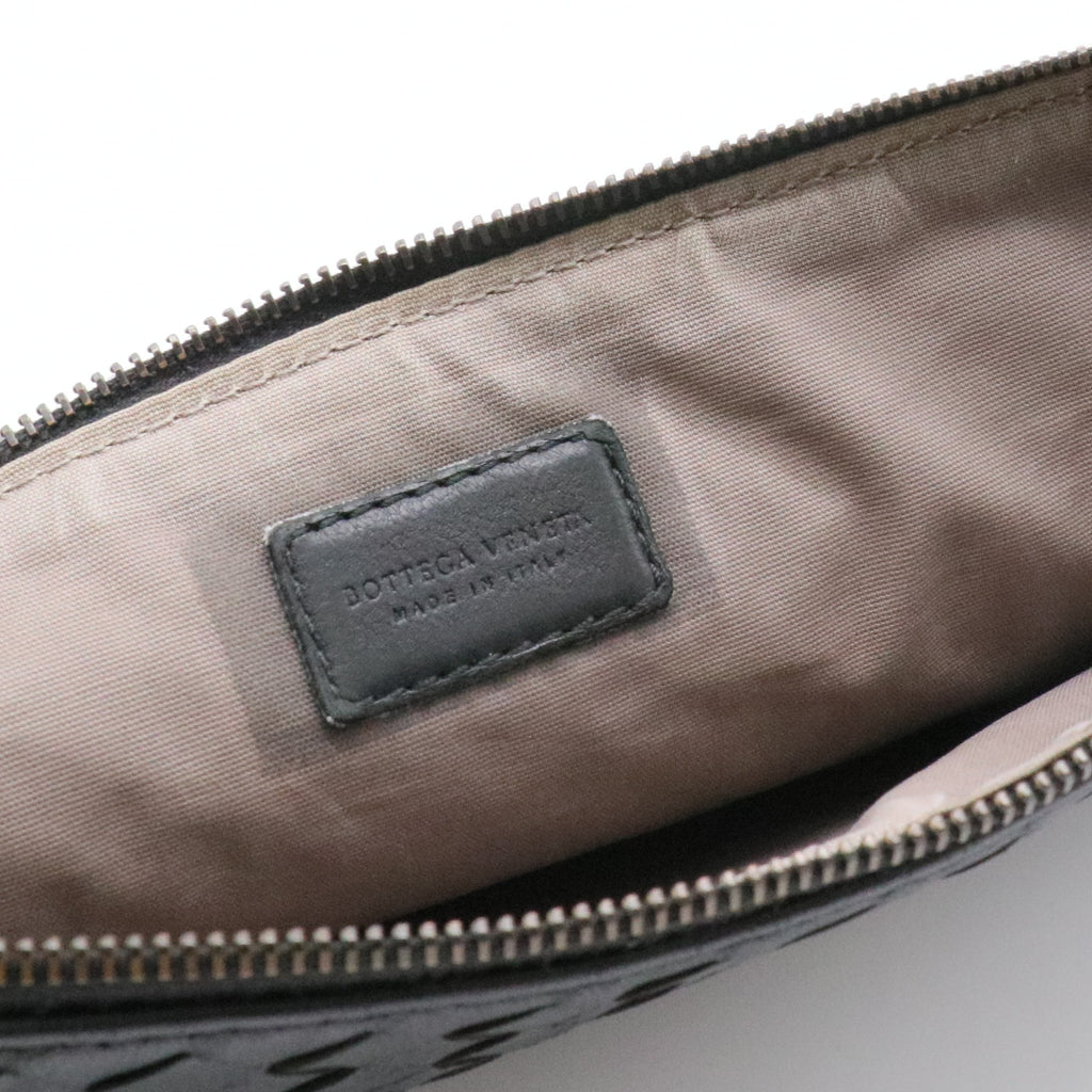 Nappa Intrecciato Zip Pouch Black Gisel