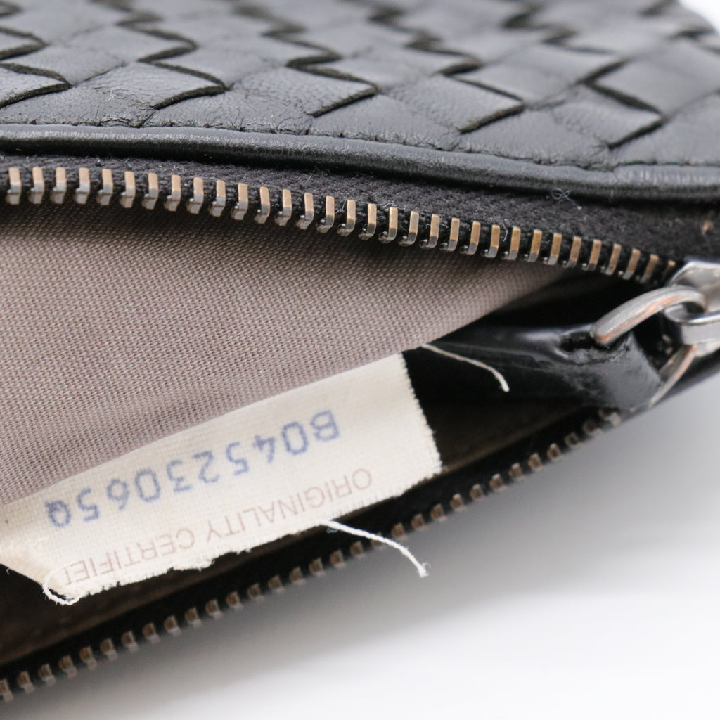 Nappa Intrecciato Zip Pouch Black Gisel