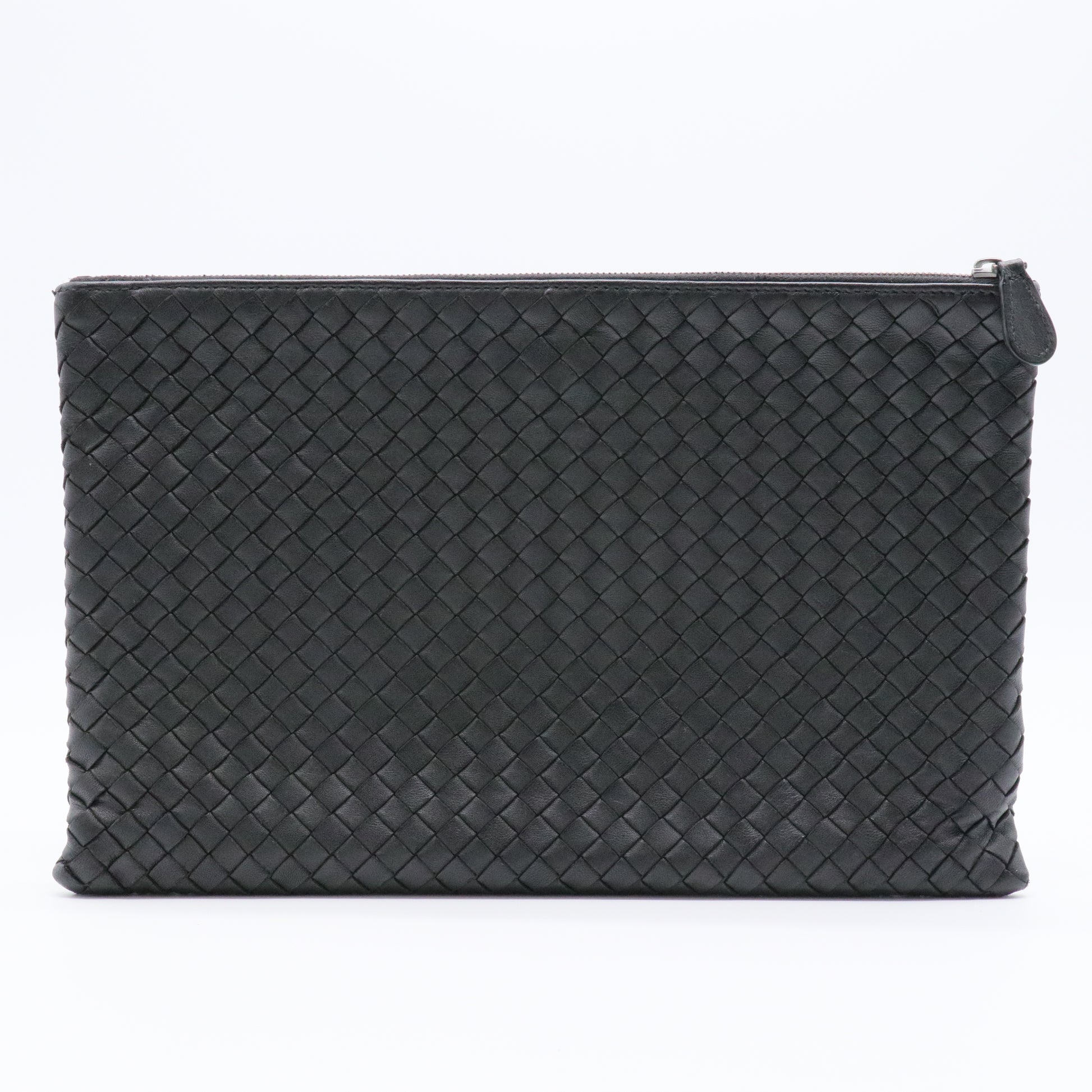 Nappa Intrecciato Zip Pouch Black Gisel
