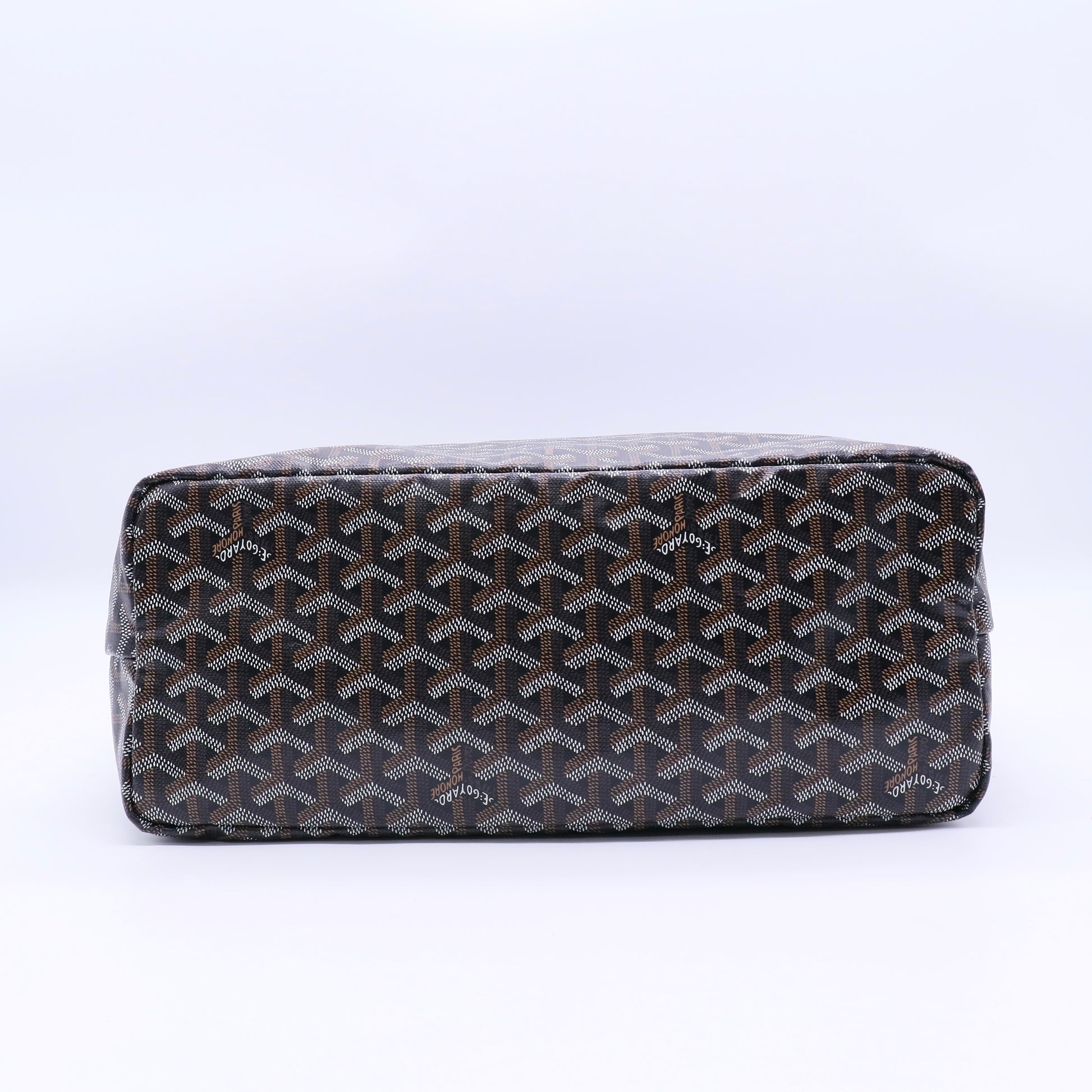 Goyard Black Chevron Print Coated Canvas St. Louis PM Tote Bag Twins LDJ3310