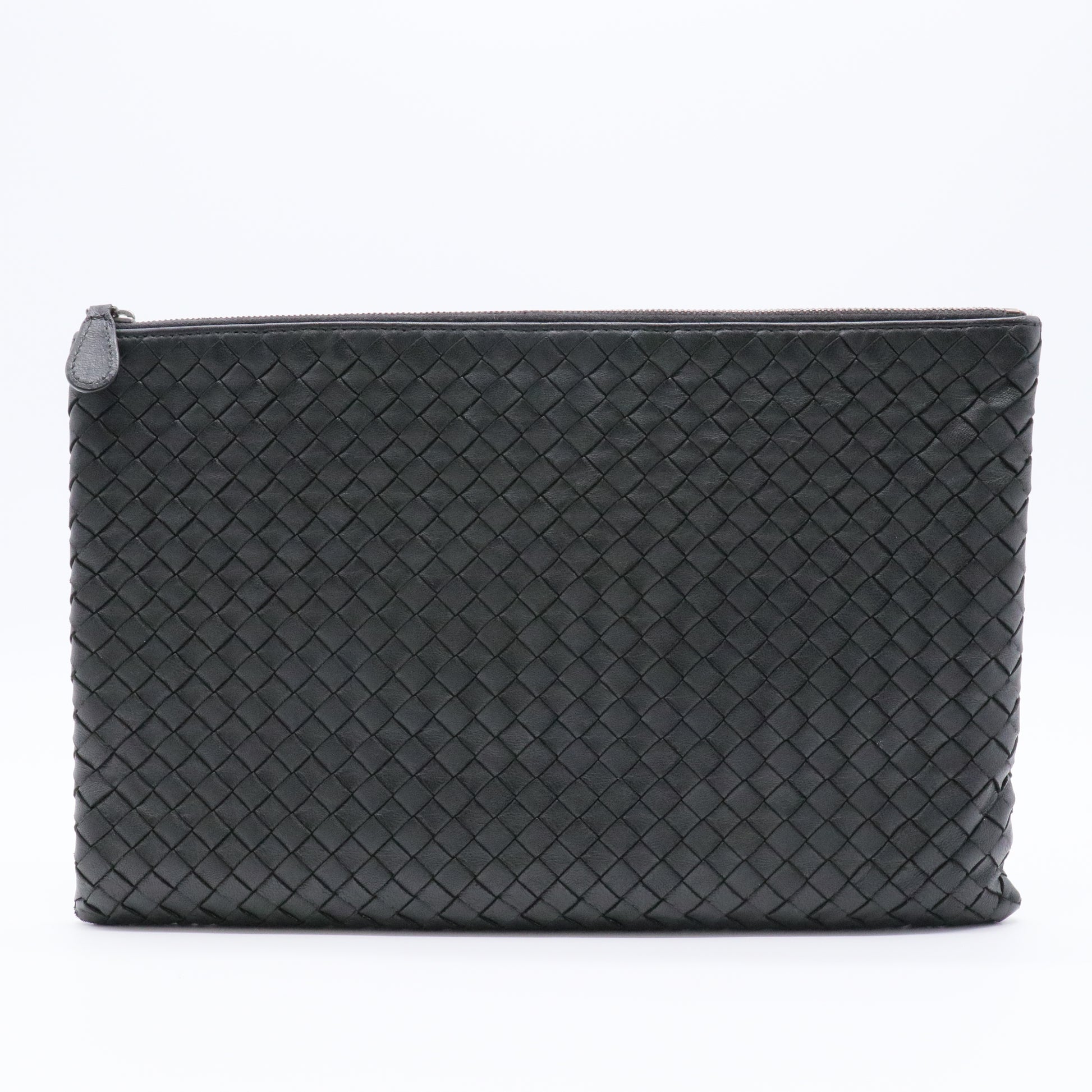 Nappa Intrecciato Zip Pouch Black Gisel